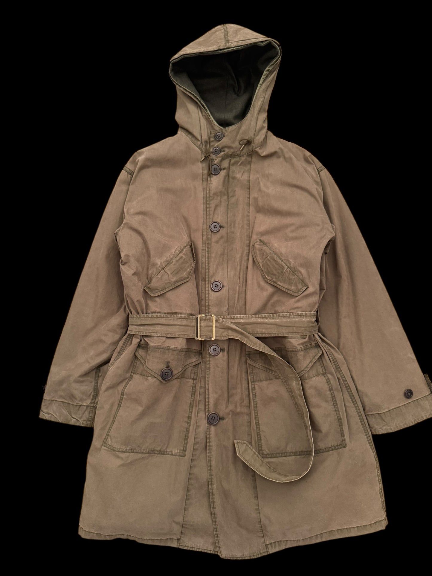 Vintage Polo Ralph Lauren M-47 Military Style Parka Size Large Belted & Liner