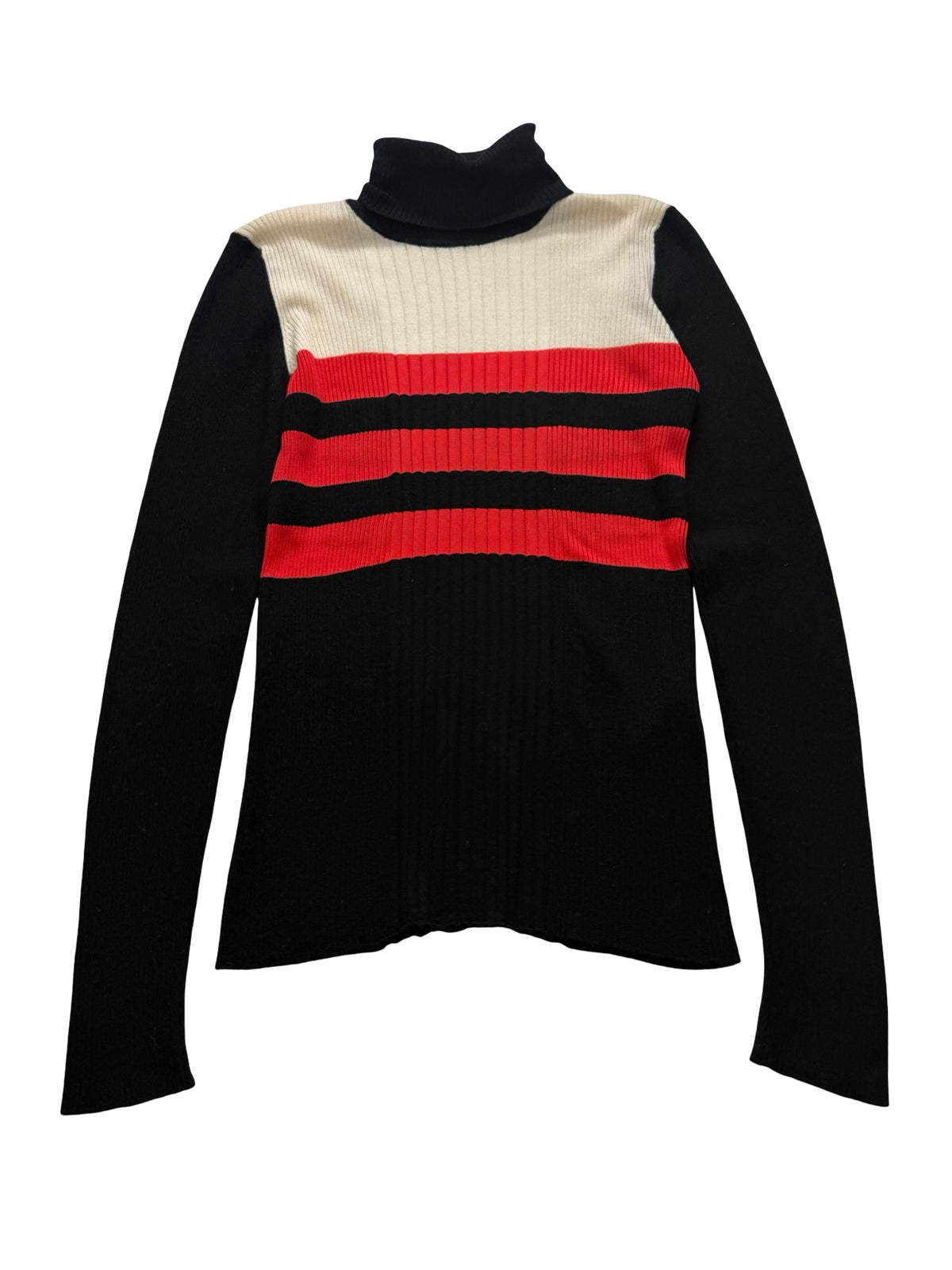 Emilio Pucci Roll Neck Wool Jumper Size Large Striped Fine Knit