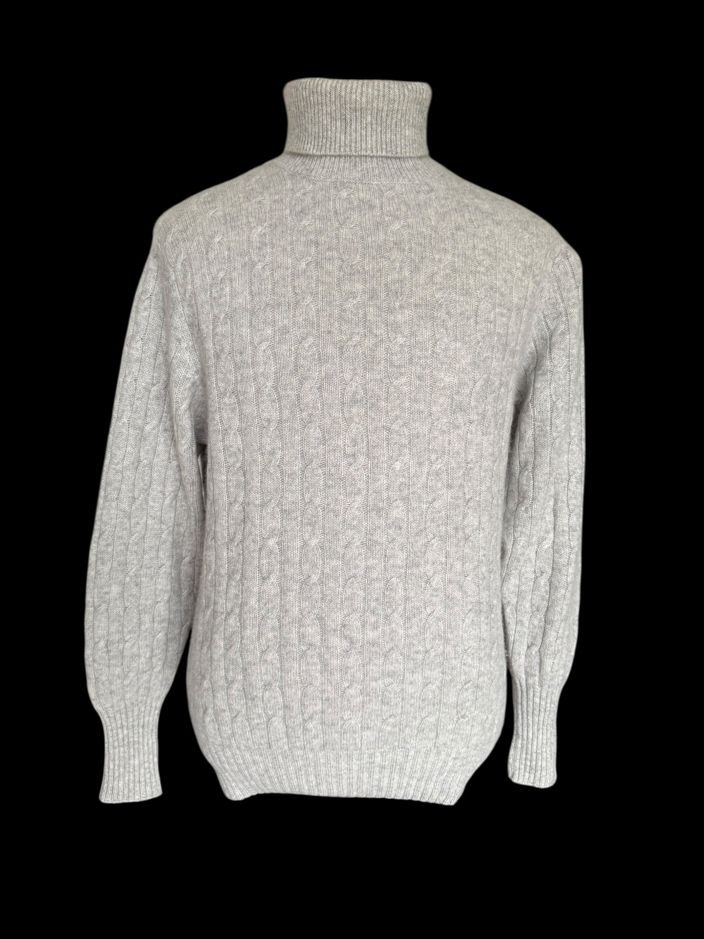 N.Peal 007 100% Cashmere Cable Knit Jumper XL Roll Neck James Bond £345