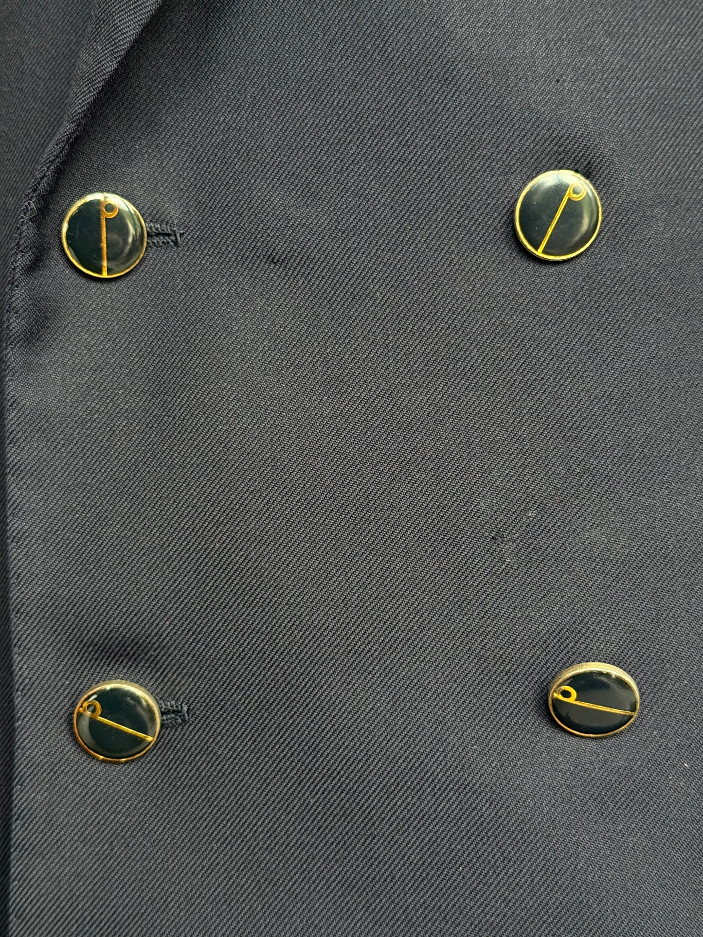 Vintage Huntsman Savile Row Navy Double Breasted Blazer 40 Dunhill Onyx Buttons