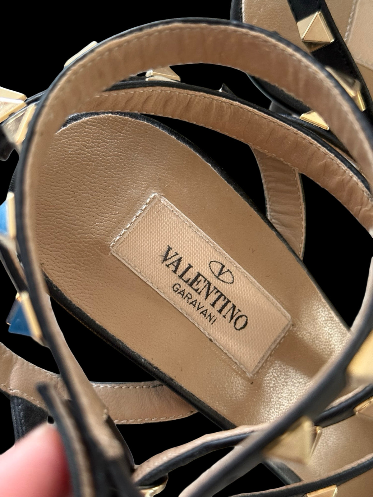 Valentino Garavani Rockstud Pony Hair Ankle Strap Heels Size EU39 UK6
