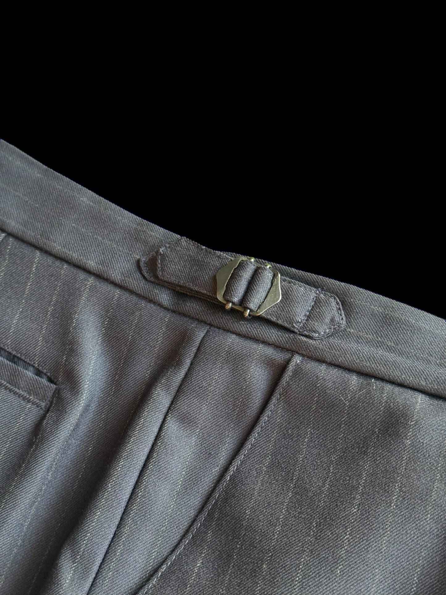 Pakeman Catto Carter Navy Chalk Stripe Suit 40L / W34” Pure Wool RRP £375