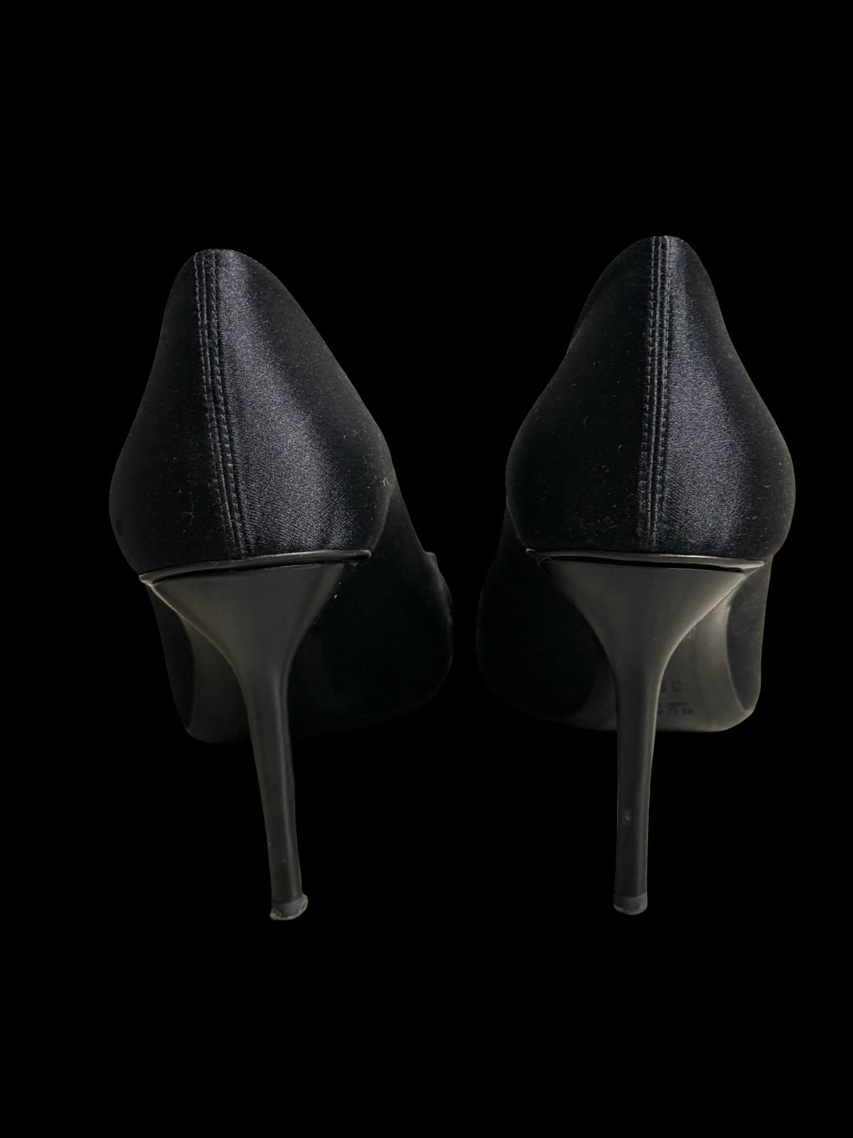 Vintage Gucci Satin Black Embellished Horsebit Peeptoe Hollywood Heels EU39C UK6