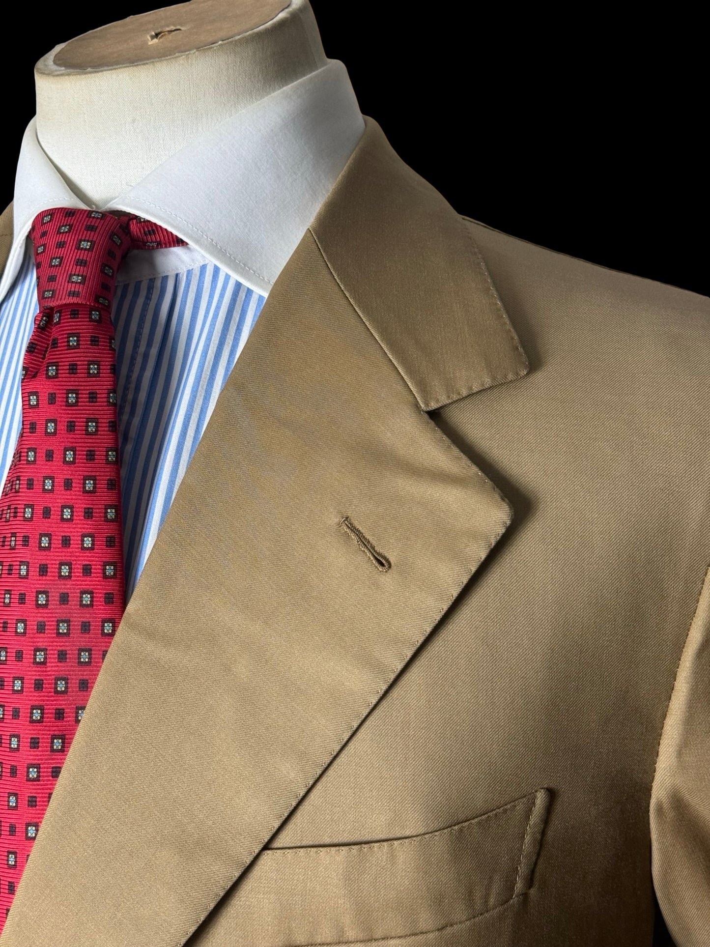 Bespoke Tommy Giulio Caraceni Tan Brown Suit 41S/ W34” 2 Roll 3