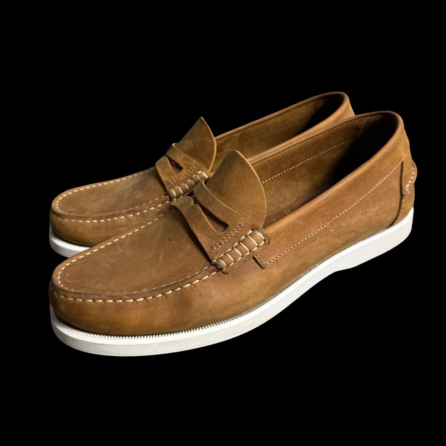 Velasca Milano Nubuck Leather Penny Loafers 40 UK6 Tan Brown Handmade In Italy