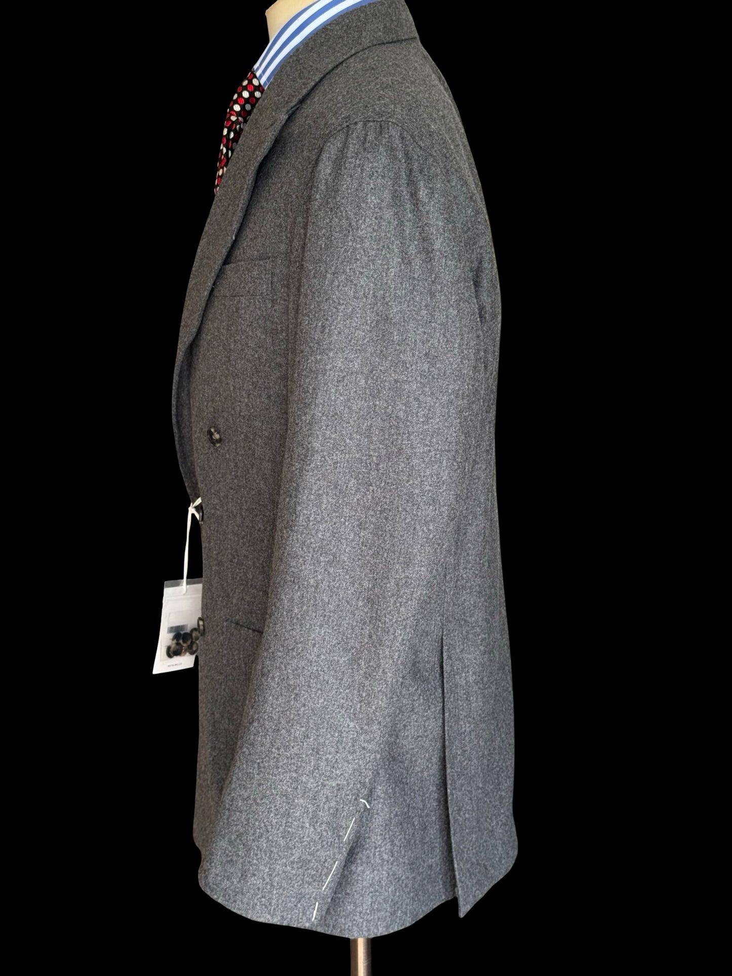 BNWT Natalino Double Breasted Mid Grey Flannel Sport Jacket 44L RRP £525