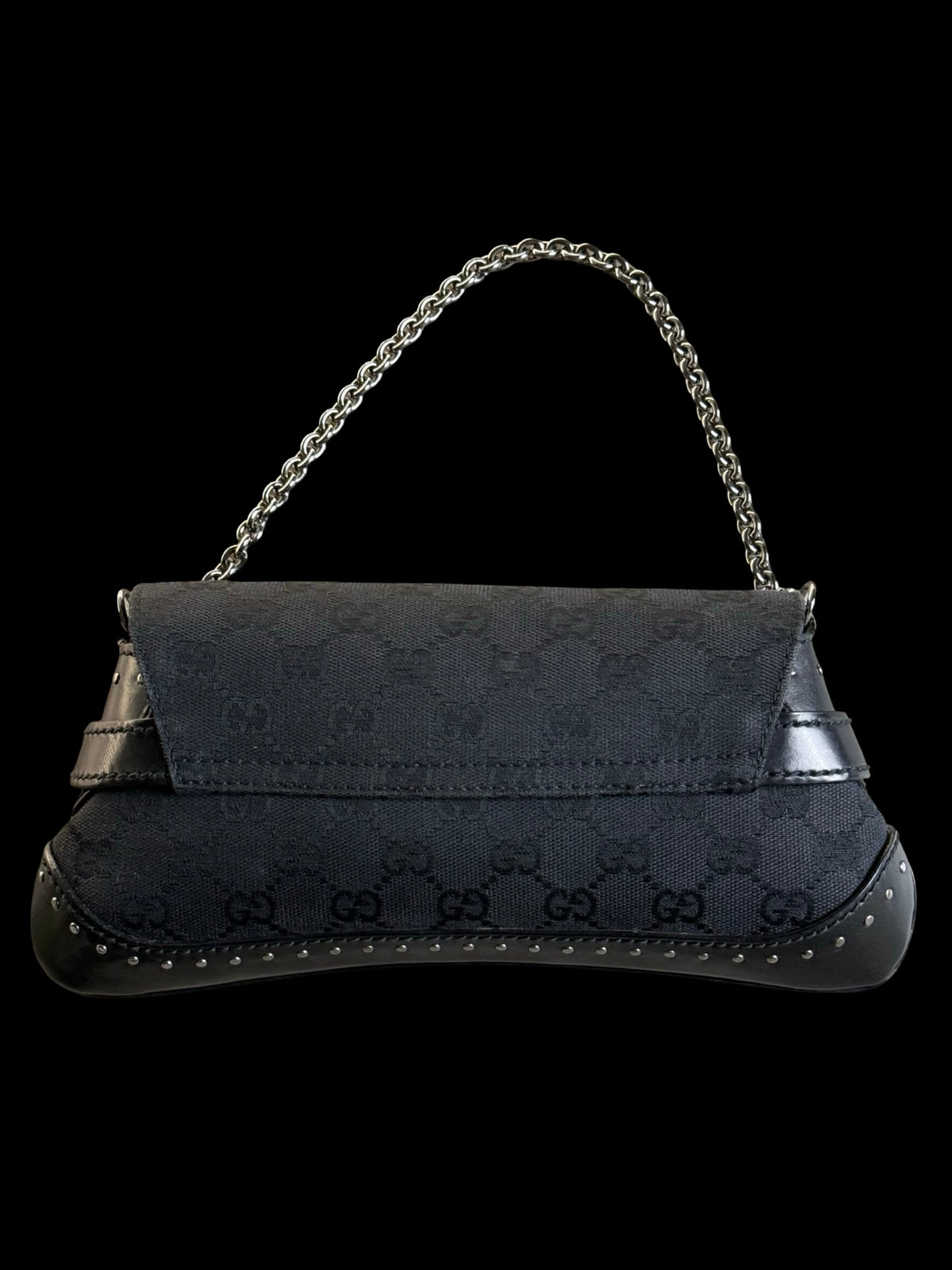 Gucci GG Canvas Horsebit Chain Shoulder Bag Clutch Bag Vintage Tom Ford Era