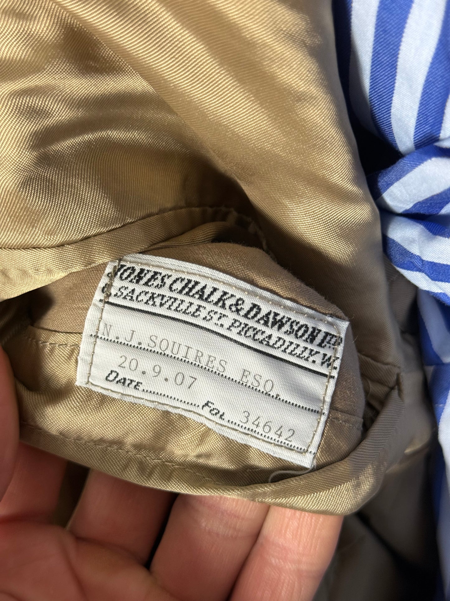 Bespoke Jones Chalk Dawson Meyer Mortimer Gabardine Twill Suit 37S / W32-34S