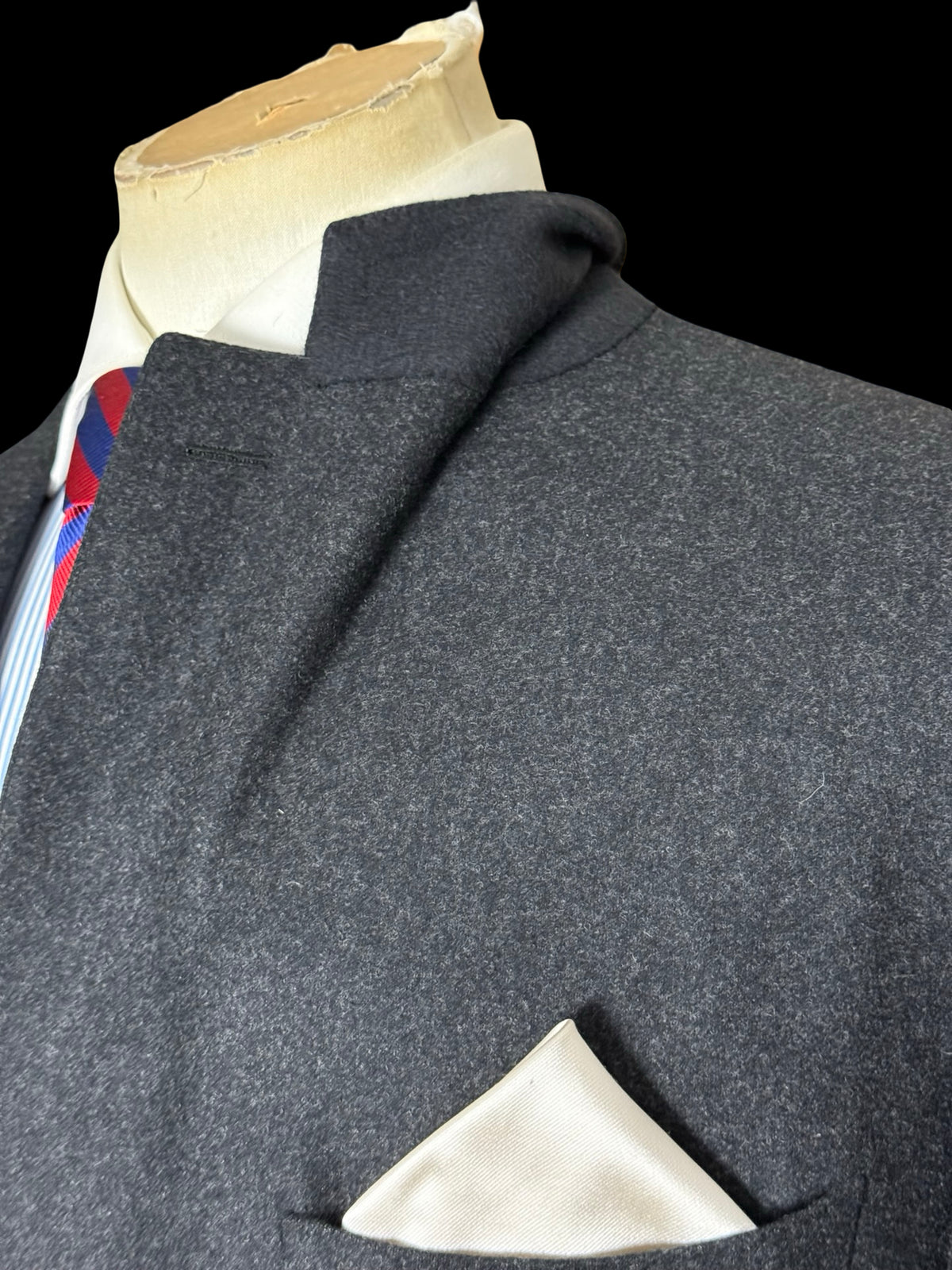 Canali Charcoal Grey Flannel Suit 46L / W38L Silver Label RRP £1.8k