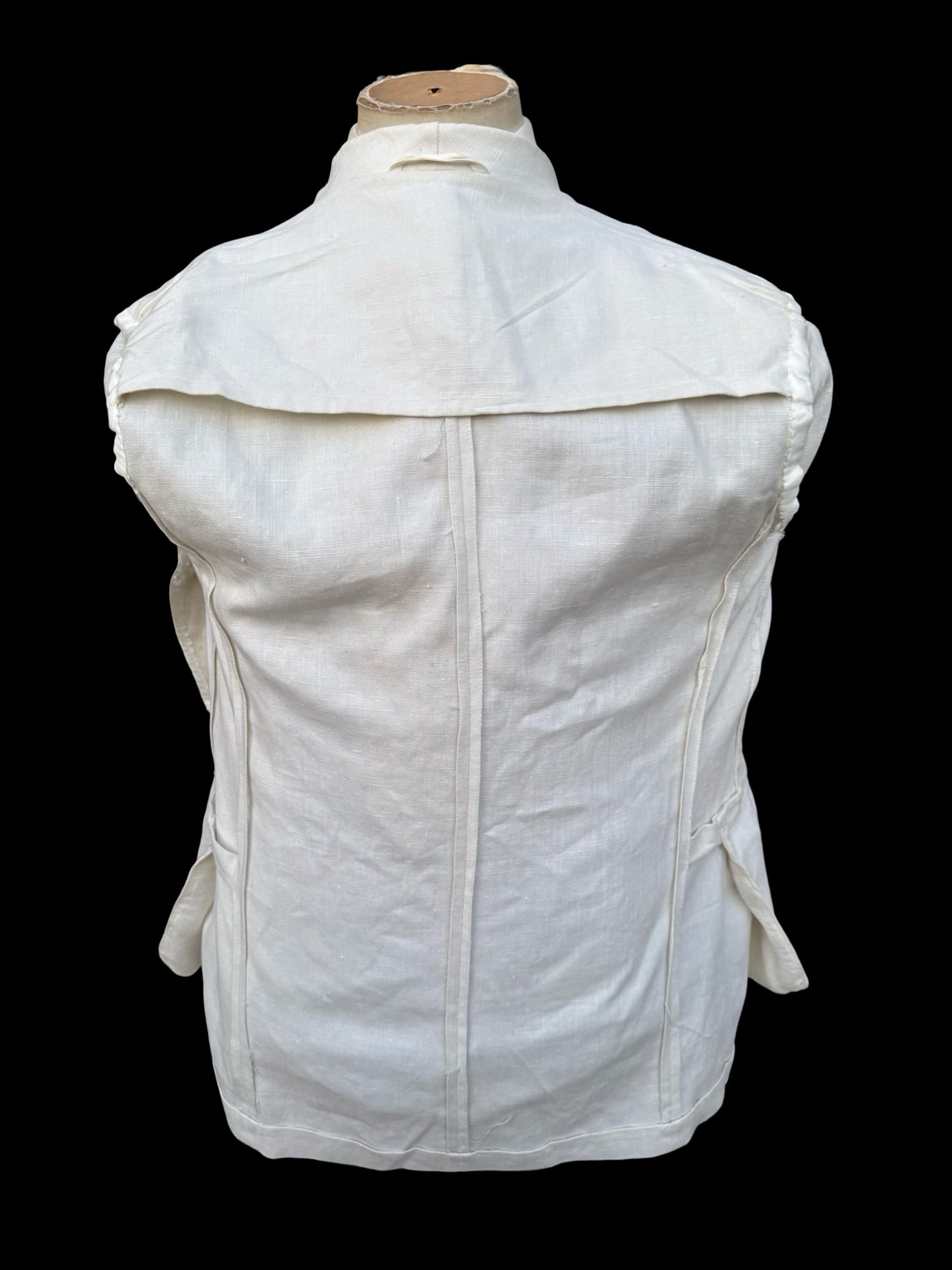 Men’s Alkit 1950’s Bespoke White Linen Double Breasted Blazer 40S Savile Row