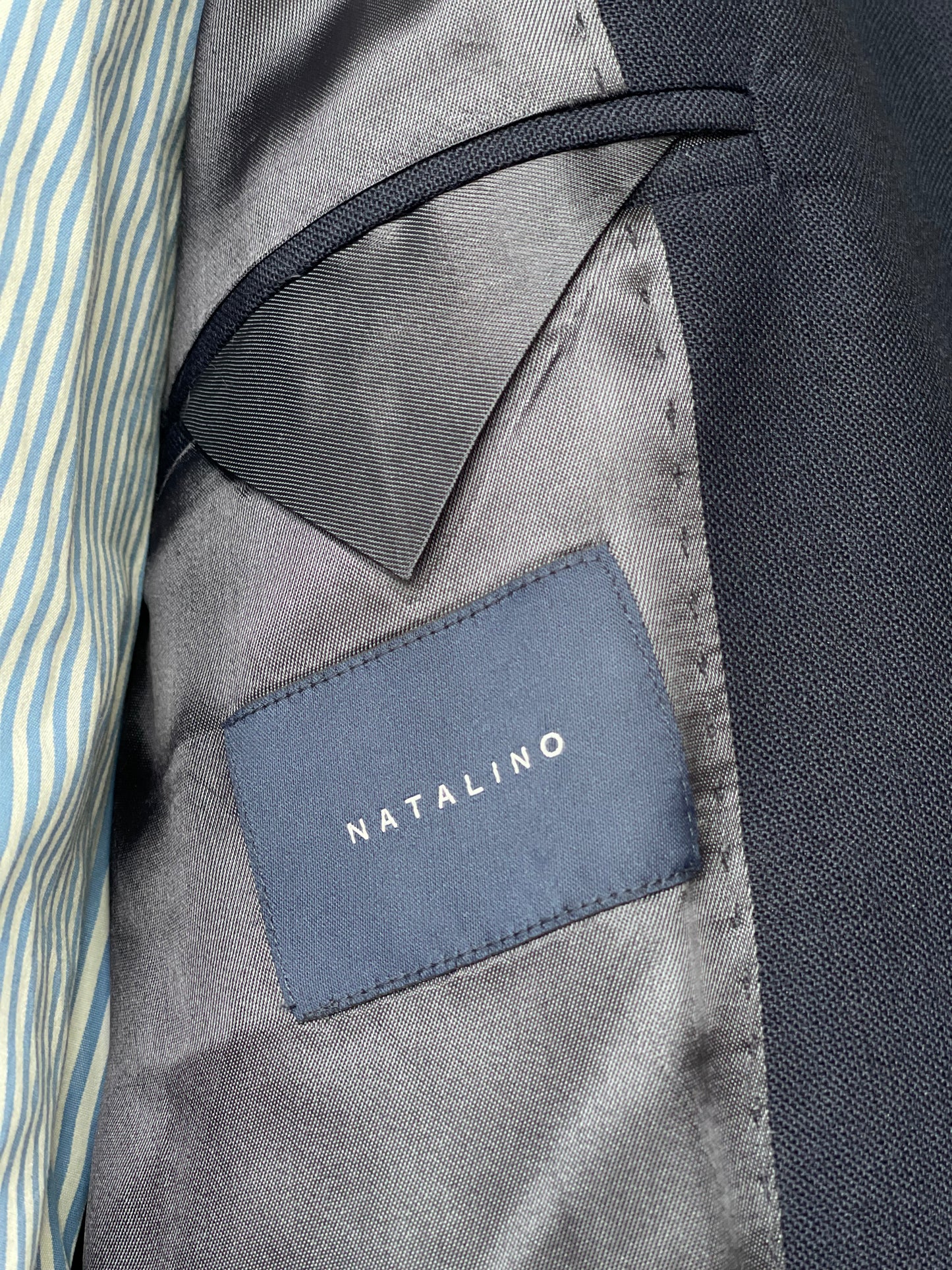 Natalino Tropical Wool Sport Coat 54 UK44 Navy 3 Roll 2 RRP £450