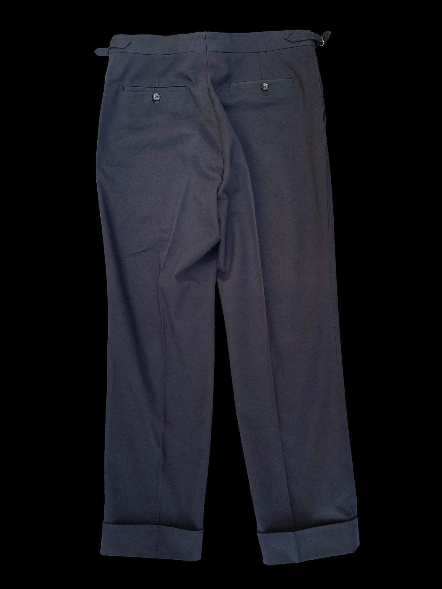 Natalino Single Pleat Trousers 32S Brushed Cotton Navy RRP £140