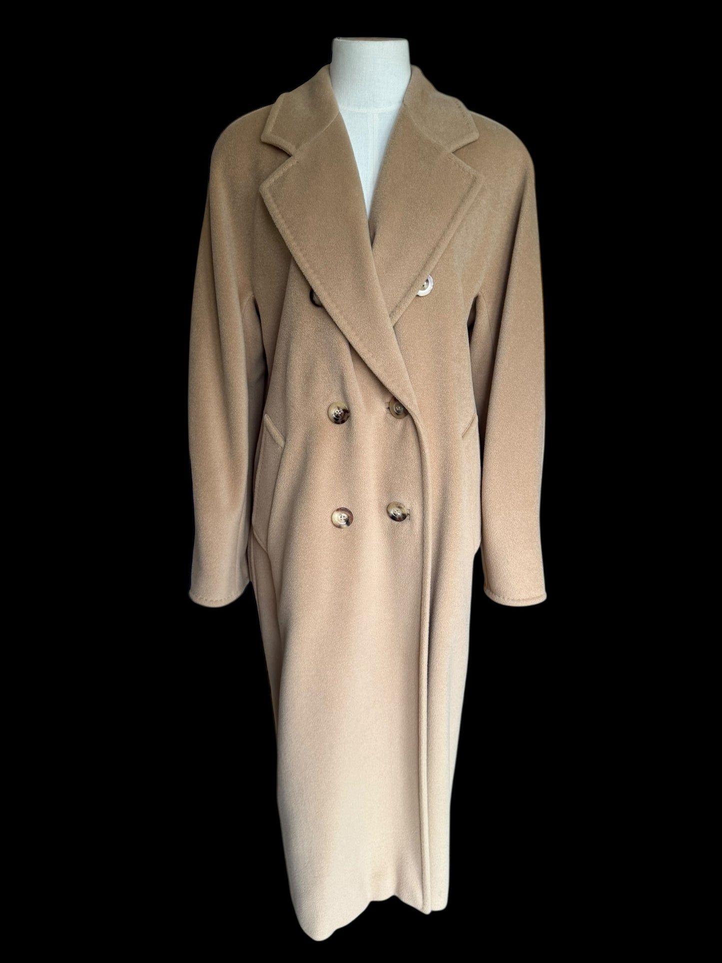 Max Mara 101801 Icon Madame Coat Camel Beige Cashmere Wool Oversized UK 8 10 12