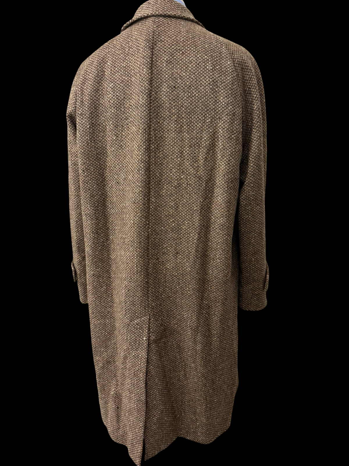 Vintage Mens Aquascutum Tweed Raglan Balmacaan Coat Size 40R Brown Flecked