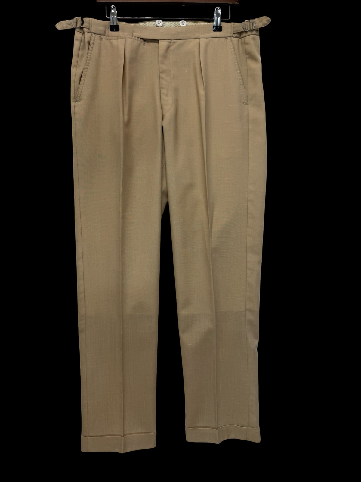Bespoke 80’s Furness & Duke Tropical Wool Beige Suit 42R / W36R Savile Row