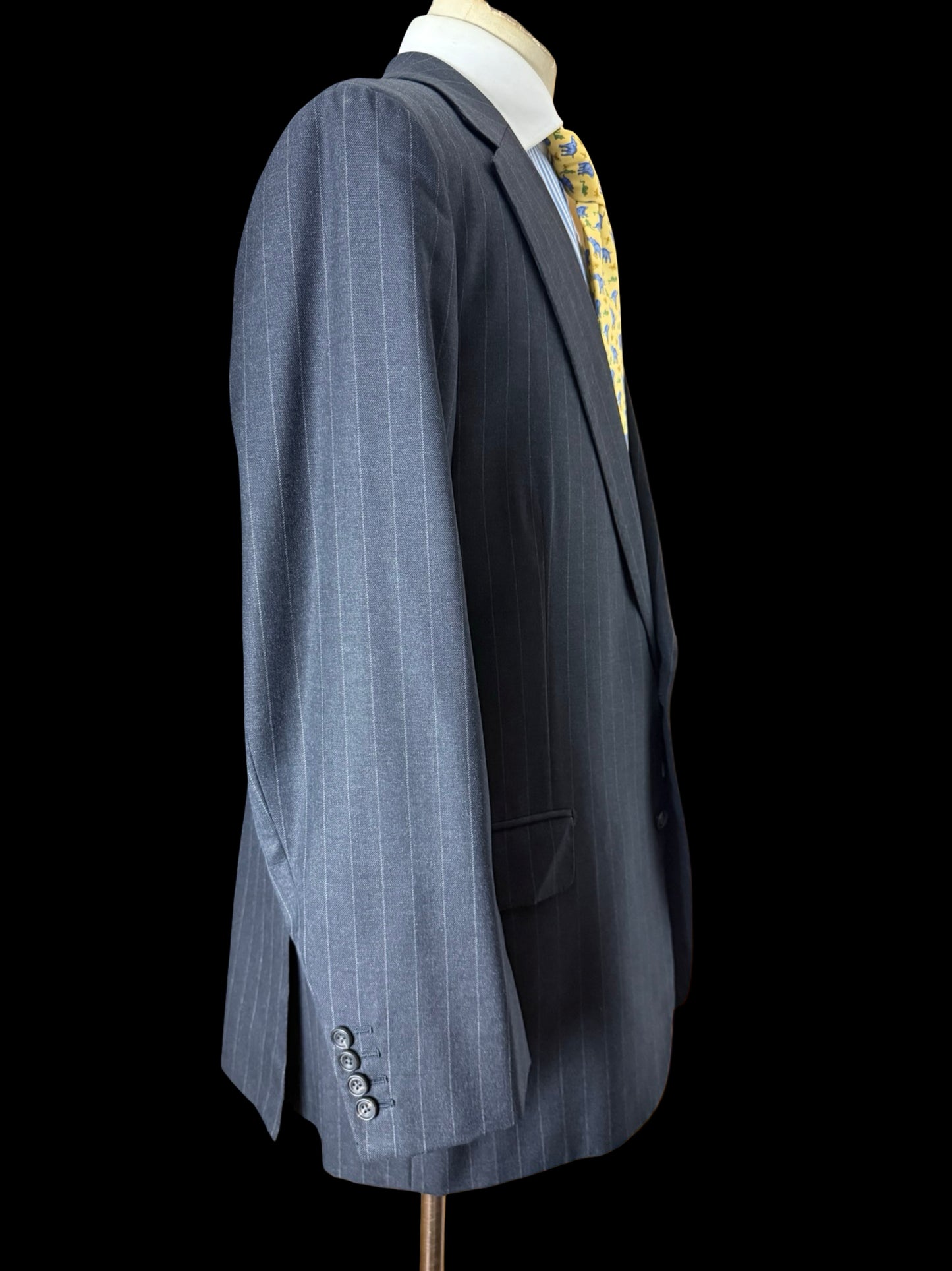 Bespoke Hayward Dark Grey Pinstripe Suit 43R/ W36R Savile Row 2 Btn