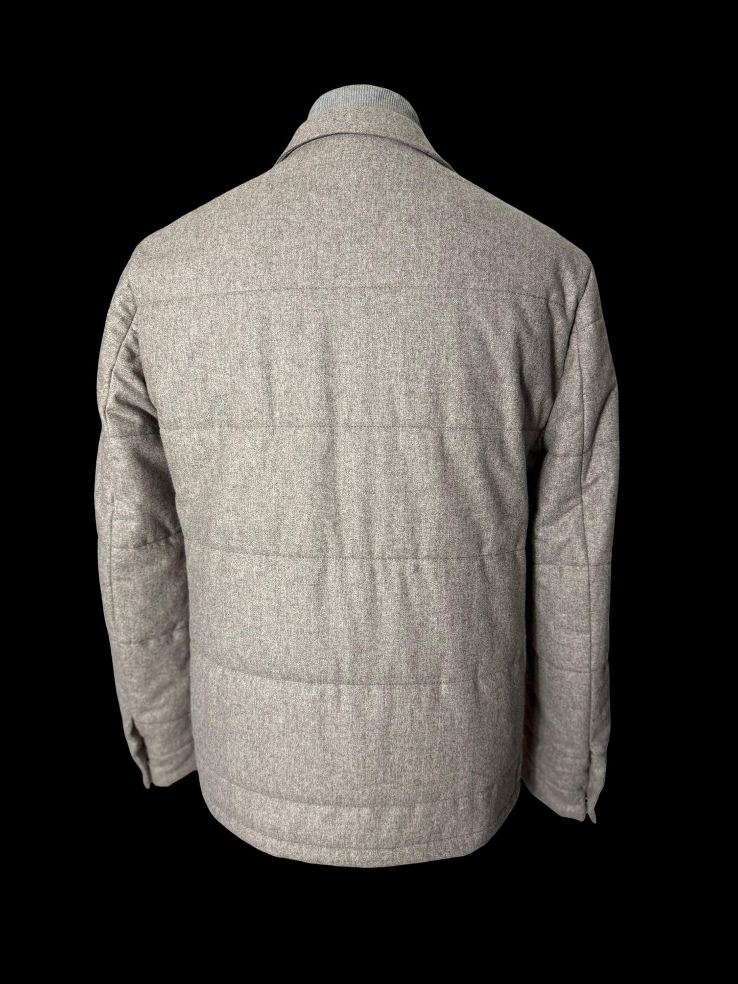 Men’s Barrington & Ayre Quilted Car Coat 38” VBC Flannel Wool Grey RRP £795