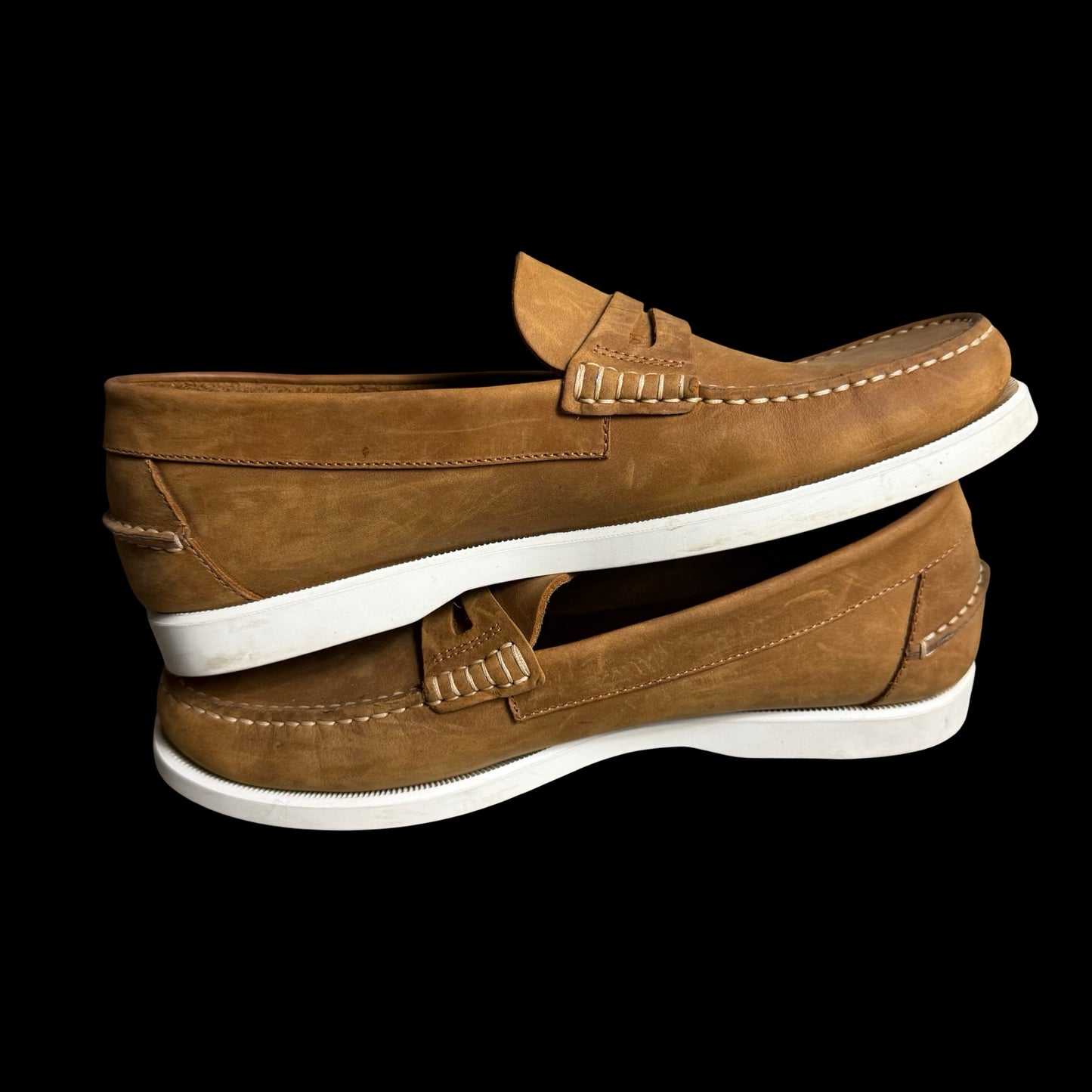 Velasca Milano Nubuck Leather Penny Loafers 40 UK6 Tan Brown Handmade In Italy