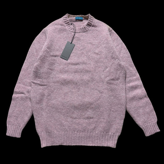 BNWT Malloch’s Wreay Shetland Wool Crew Neck Jumper Pink Haar RRP £205