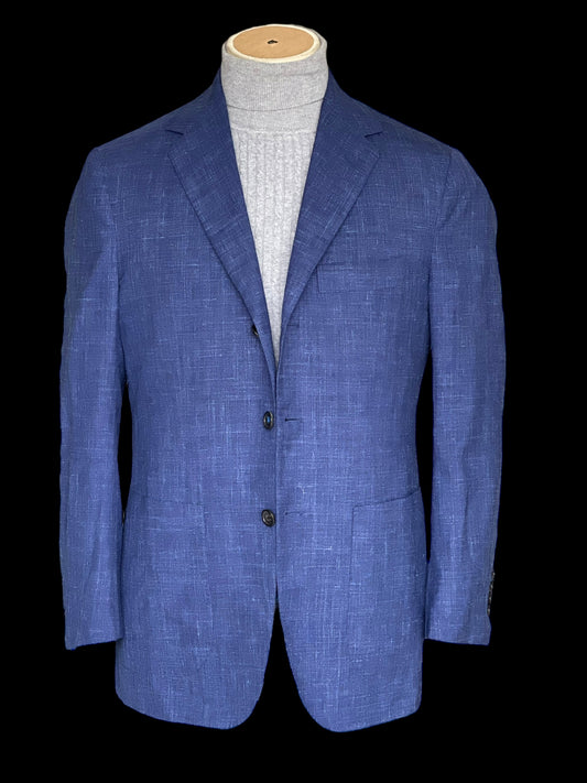 Sartorio Napoli By Kiton Sport Coat 40/41S Blue Wool Silk Linen