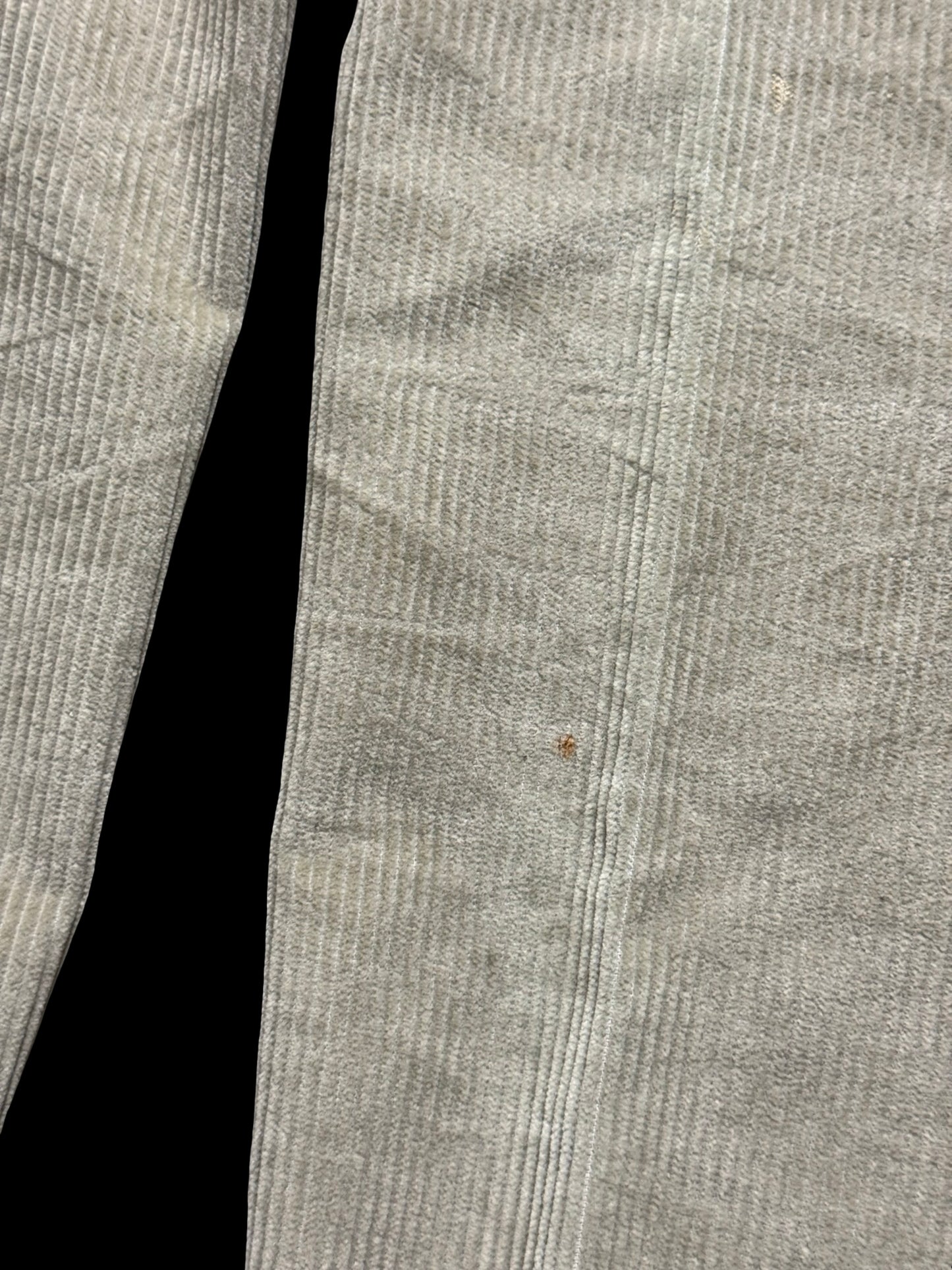 P. Johnson Sage Thick Corduroy Pleat Front Trousers W32-34” Short