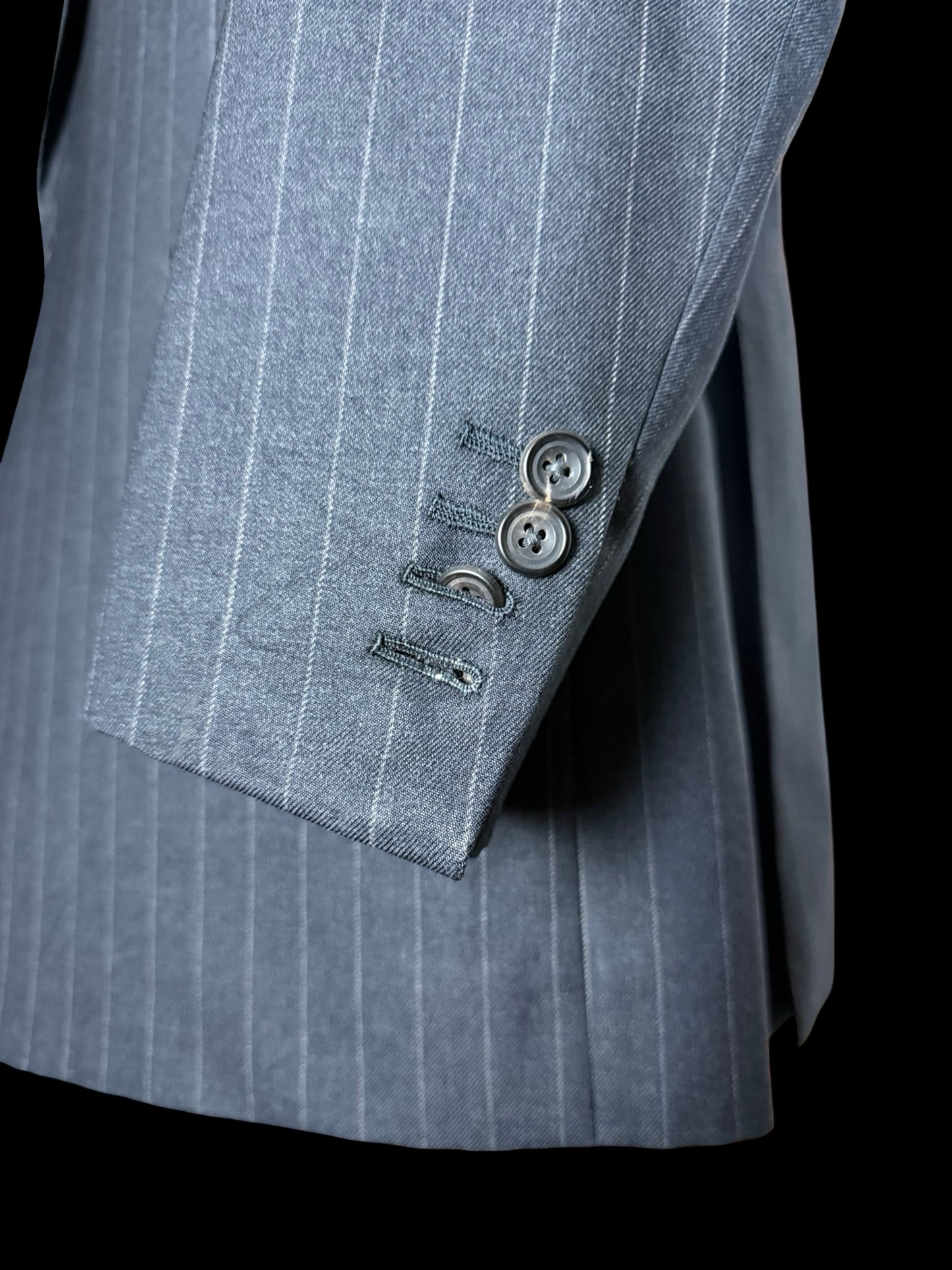 Bespoke Hayward Dark Grey Pinstripe Suit 43R/ W36R Savile Row 2 Btn