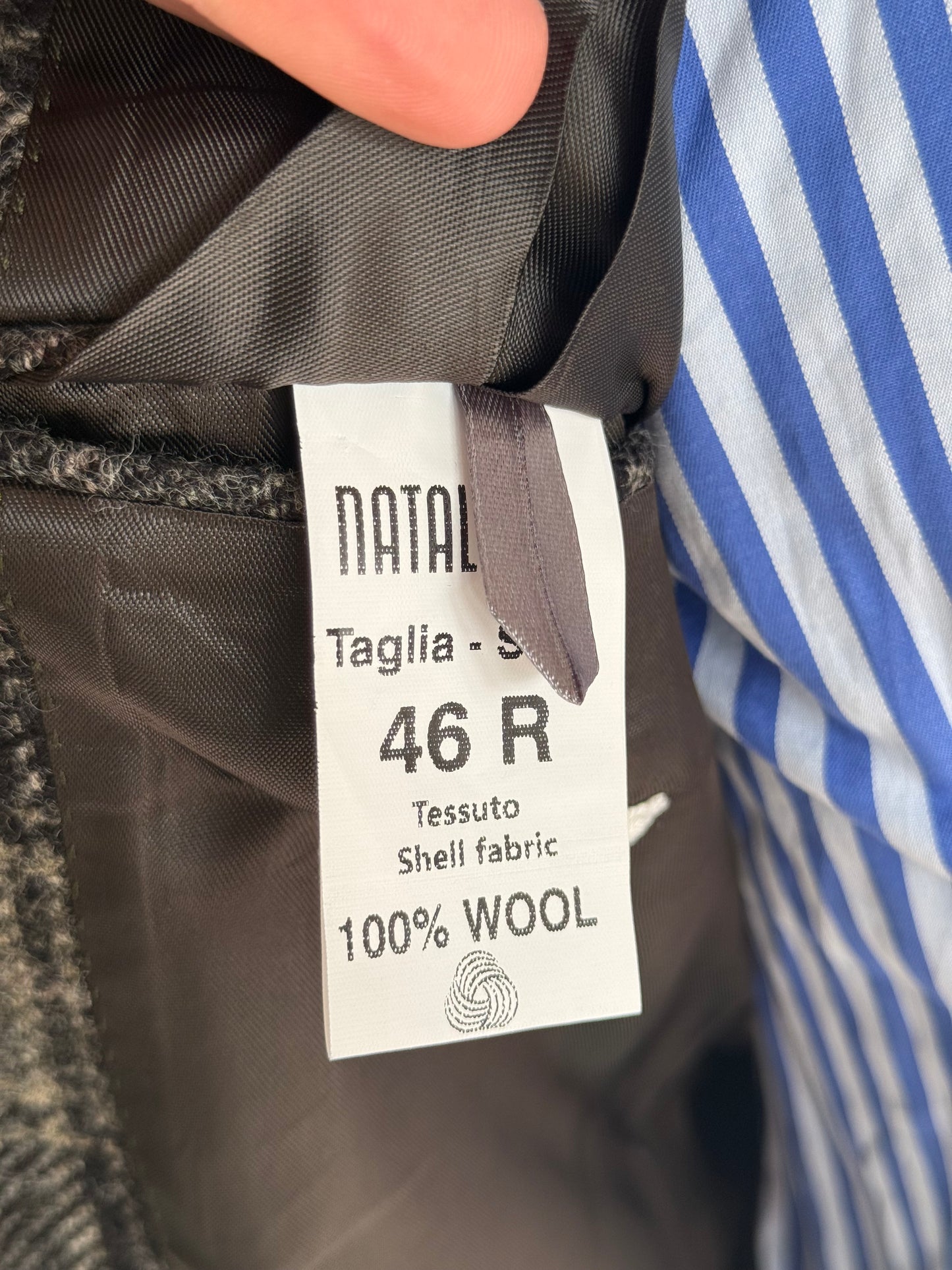 BNWT Natalino Check Tweed Sport Jacket 36R Moon Wool RRP £480