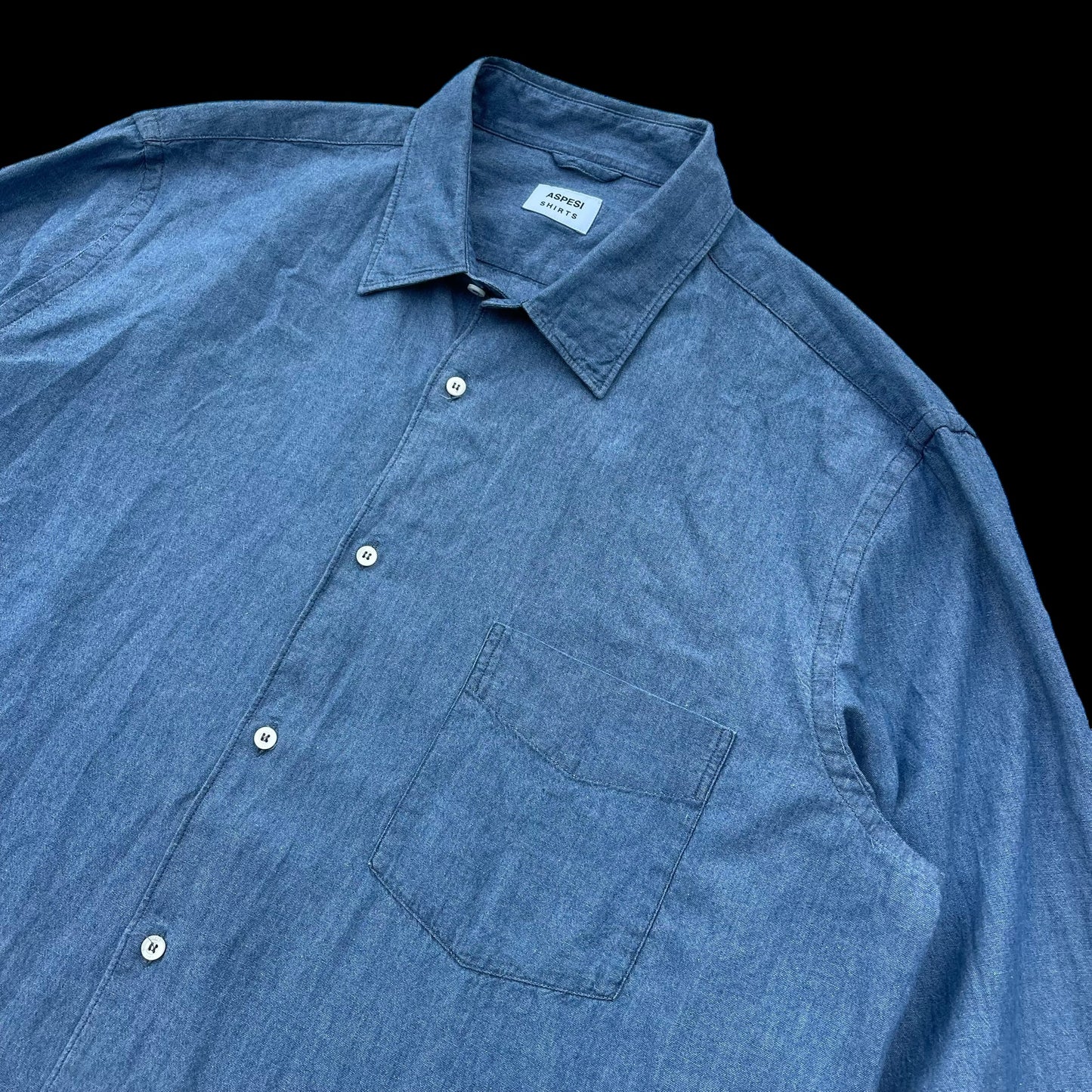 Mens Aspesi Chambray Shirt 17.5”Blue