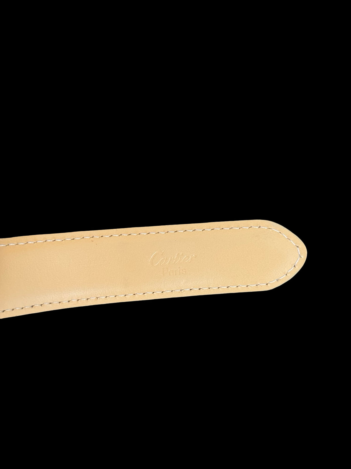 Women’s Cartier Love Thin Belt Size 32” Beige Leather Gold Hardware