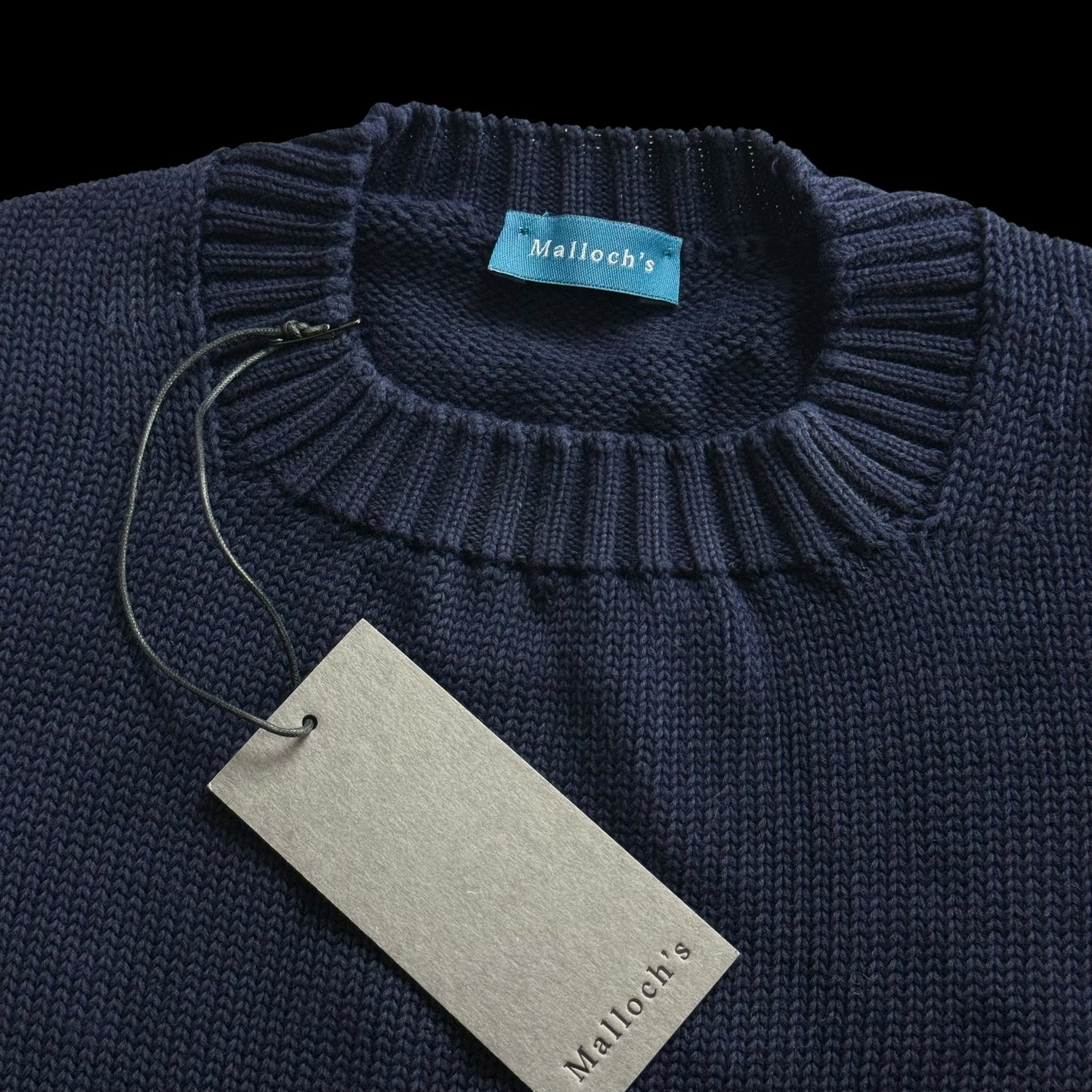 BNWT Malloch’s Kielder Fisherman’s Knit Jumper Size Navy Blue RRP £285
