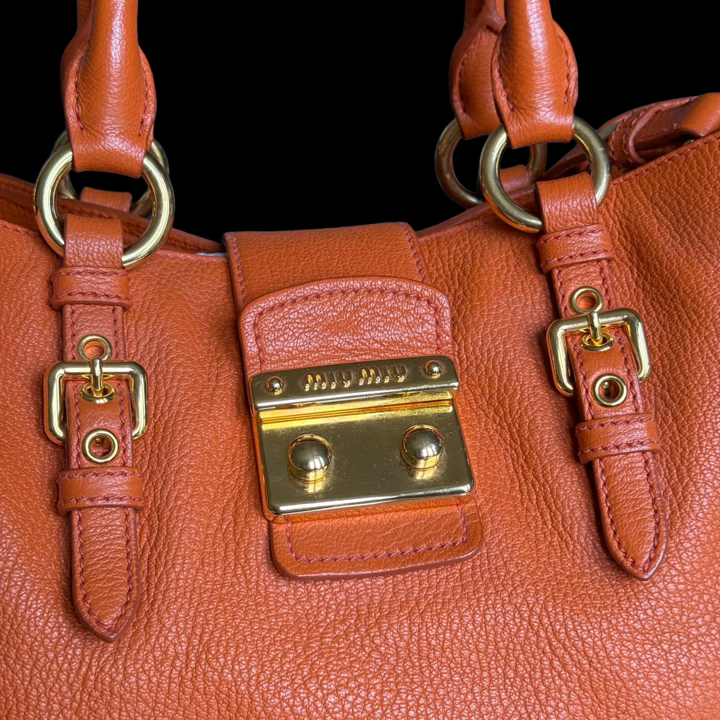 Miu Miu Madras Handbag Tote Bag Medium Size Shoulder Bag