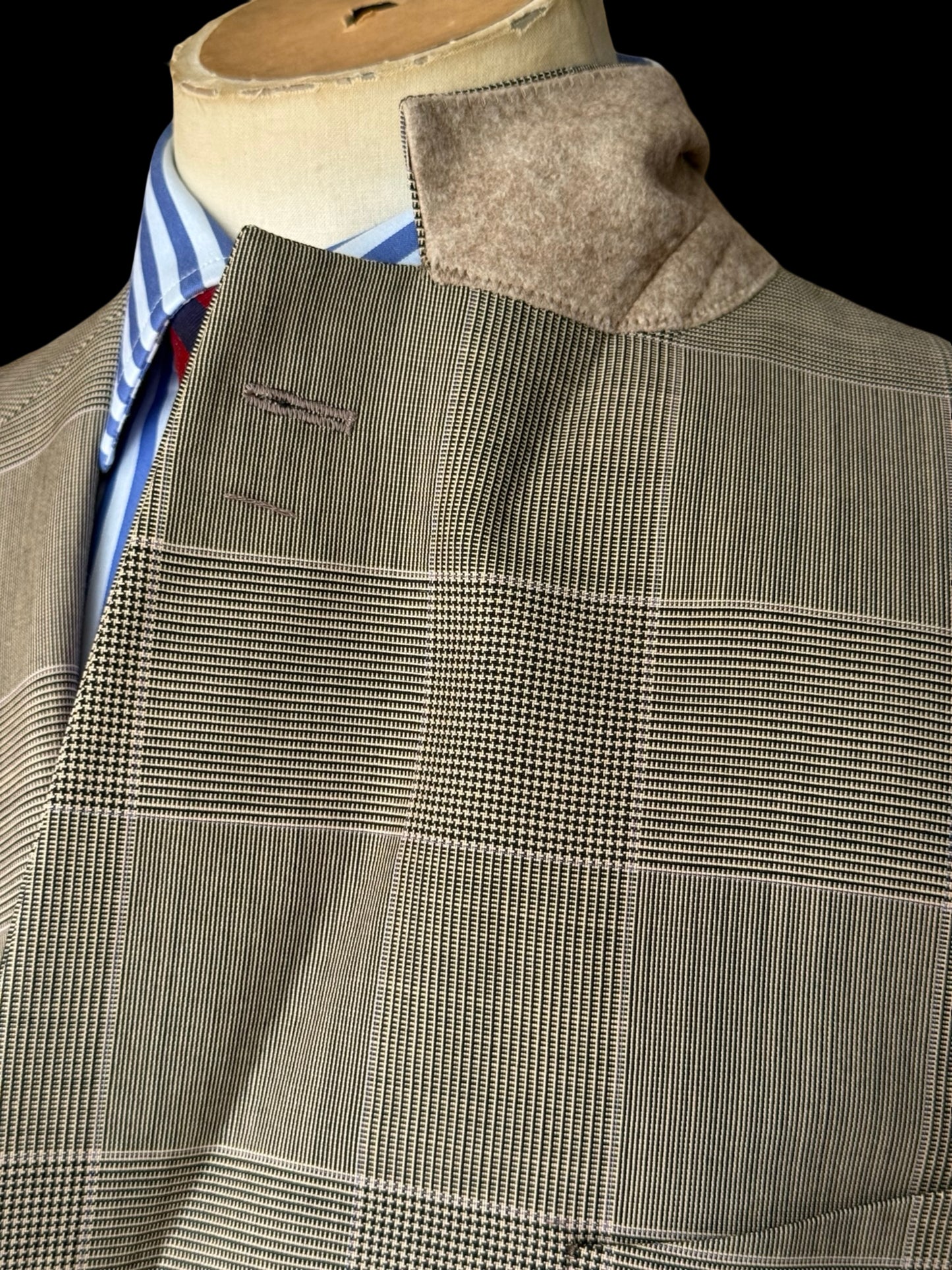 Chester Barrie Savile Row Grey Glen Plaid Check Suit 46R/ W40” Grey Wool Mohair