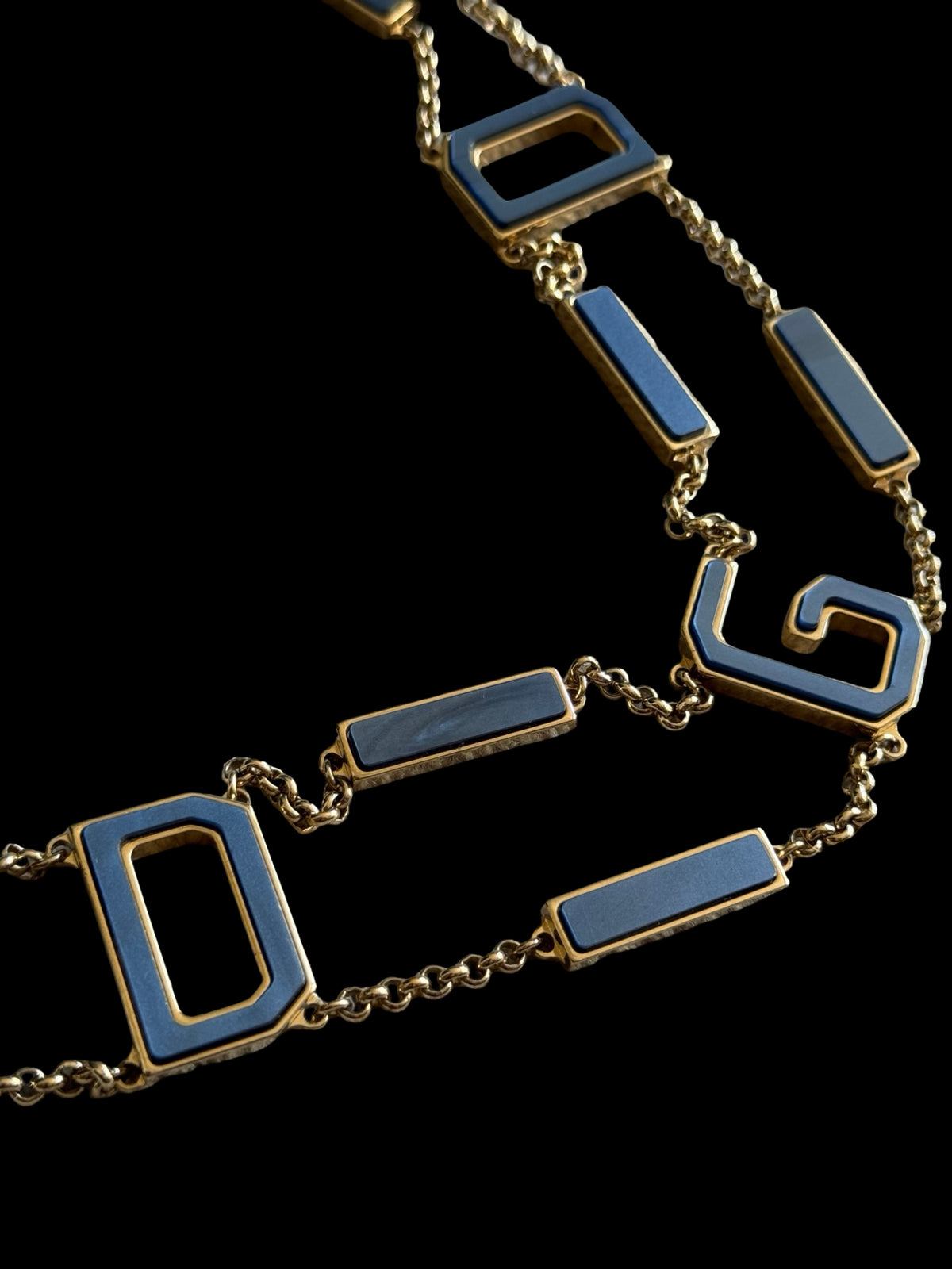 Vintage Women’s Dolce & Gabbana Gold Chain Belt 31-36” Blue Sapphire
