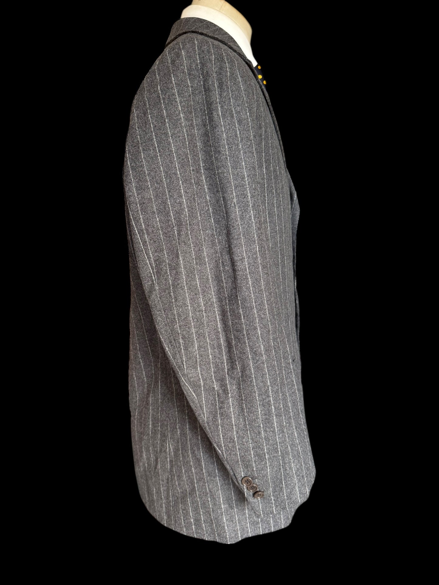 Bespoke Tommy Giulio Caraceni Grey Flannel Suit 42S/ W34 Chalk Stripe 40’s Style