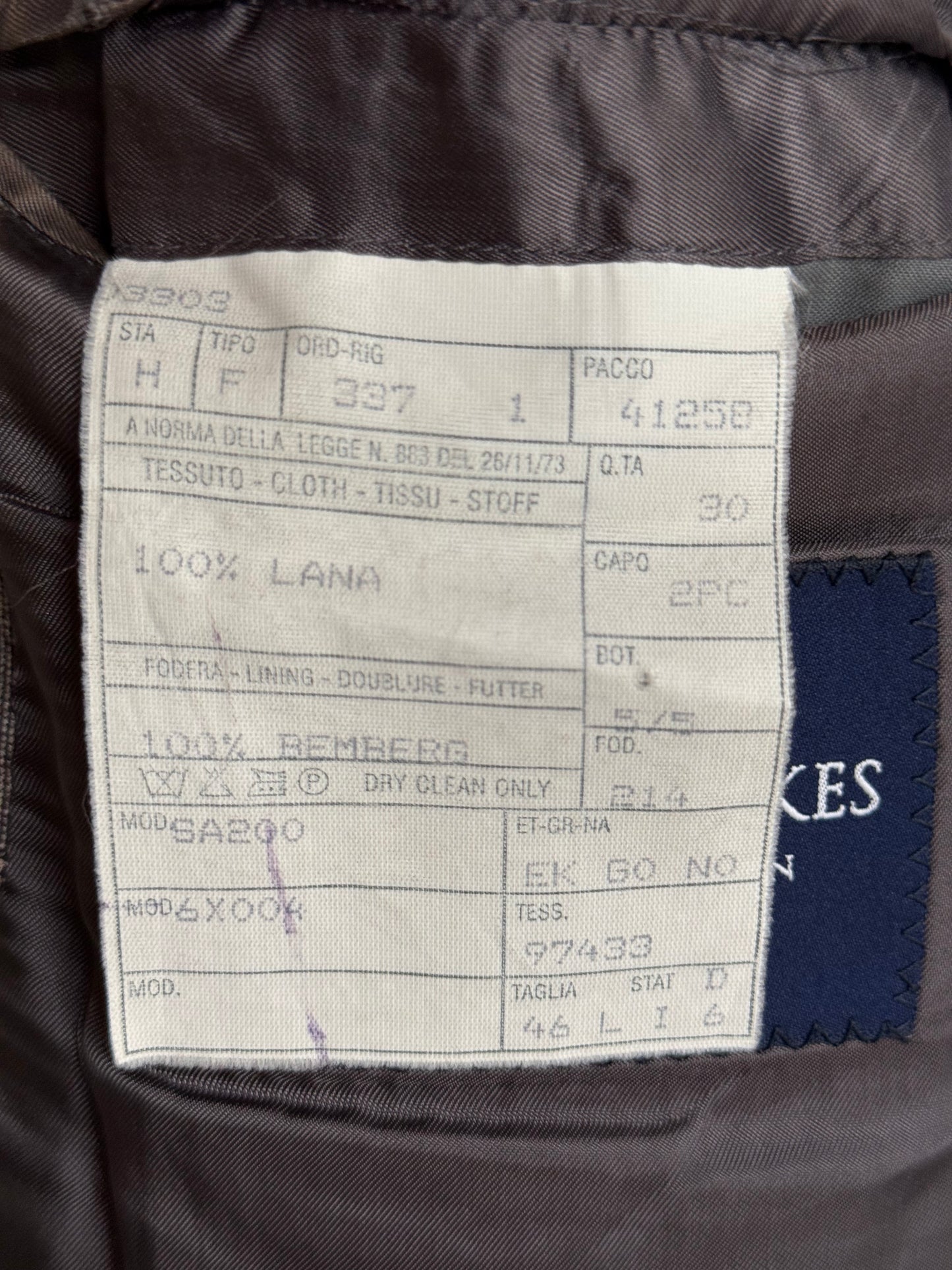 GIEVES & HAWKES Grey Prince Of Wales Wool Suit Size 44L/ W38L Savile Row