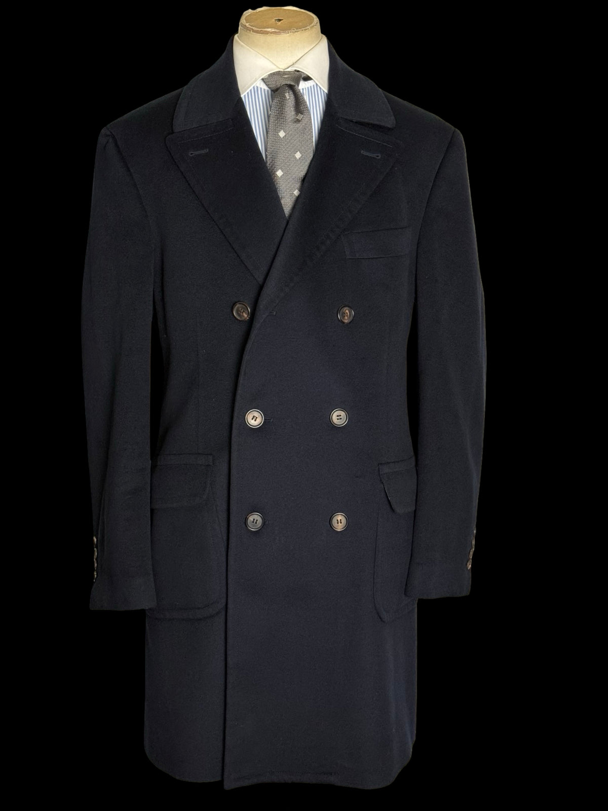 Men’s Brunello Cucinelli Pure Cashmere Double Breasted Overcoat Size IT54 UK44”