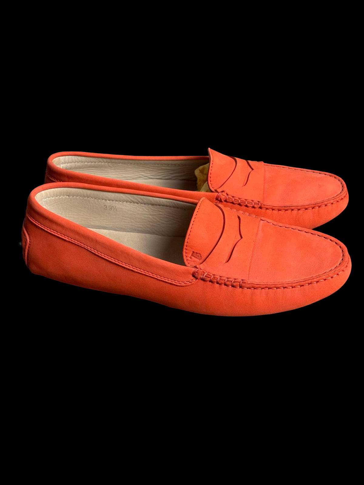 Women’s Tod’s Gammino Leather Driving Loafers Orange EU39.5 UK6.5