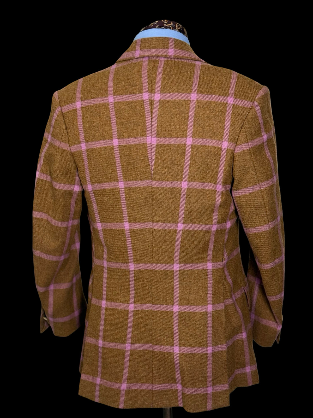 Bespoke Couch & Hoskin Savile Row Tweed Suit 38R / W34” Brown Pink Check