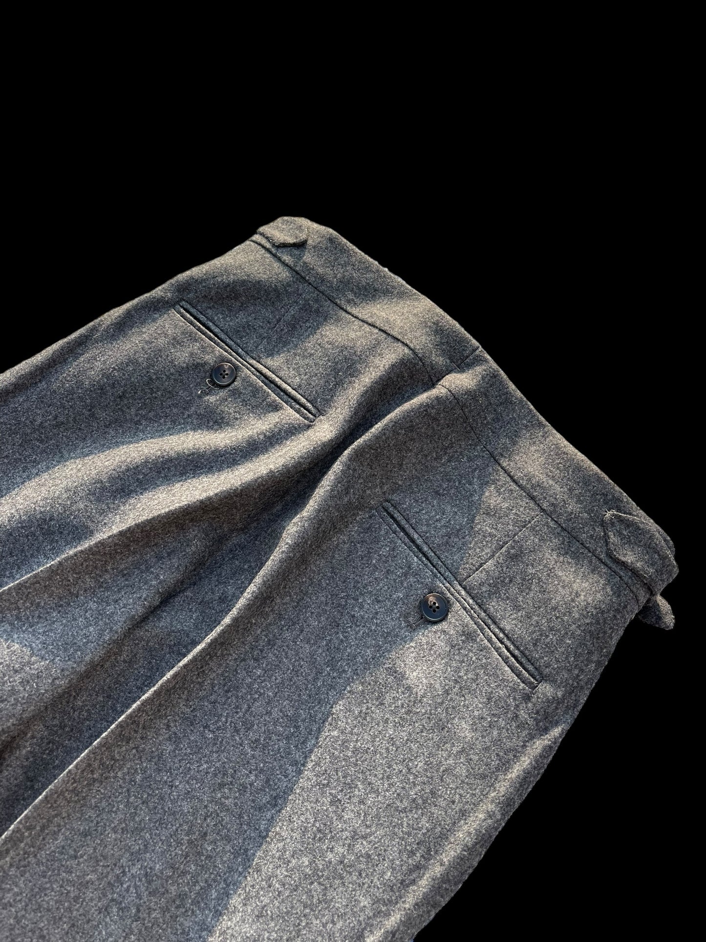 Natalino Grey Single Pleat Woolen Flannel Trousers IT46 UK30” VBC Wool RRP £180