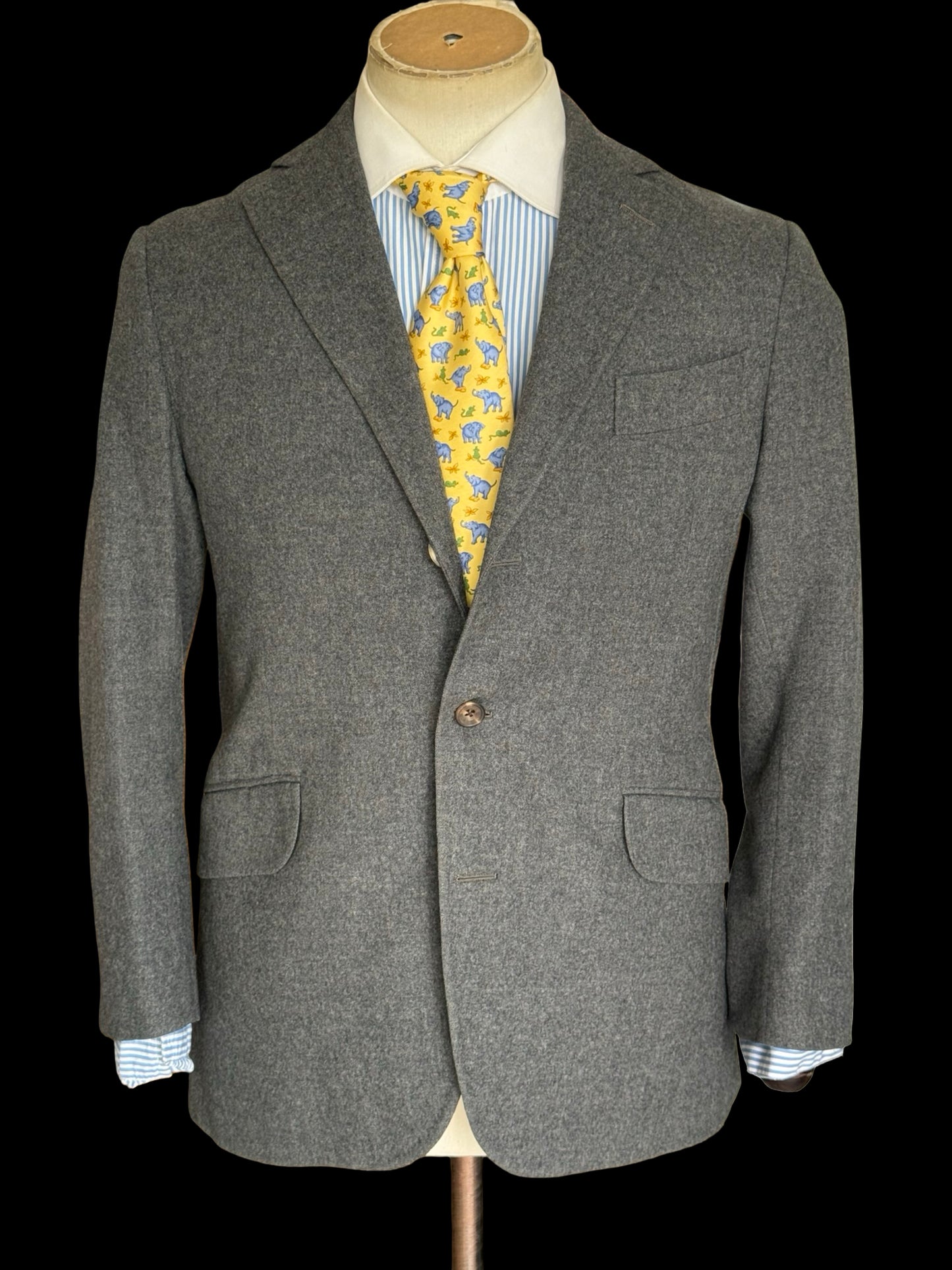 Bespoke 1960’s Hayward Grey Wool Flannel Blazer Size 38S Savile Row