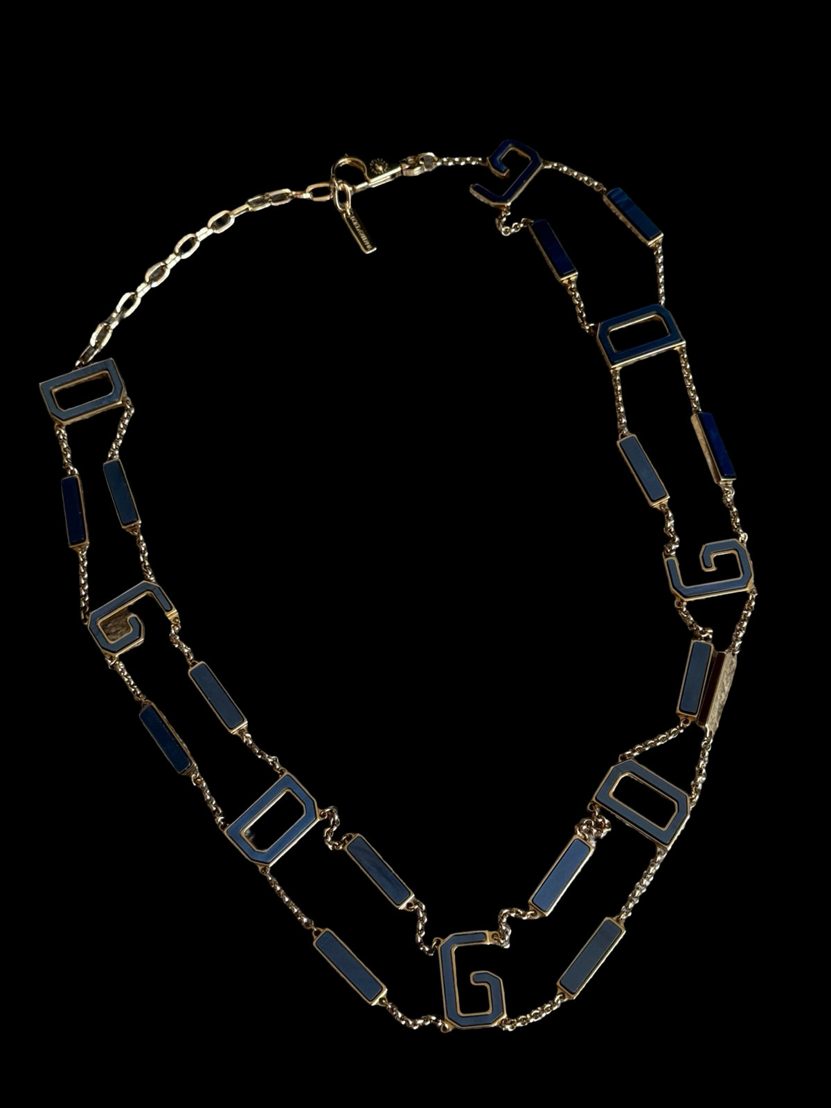 Vintage Women’s Dolce & Gabbana Gold Chain Belt 31-36” Blue Sapphire
