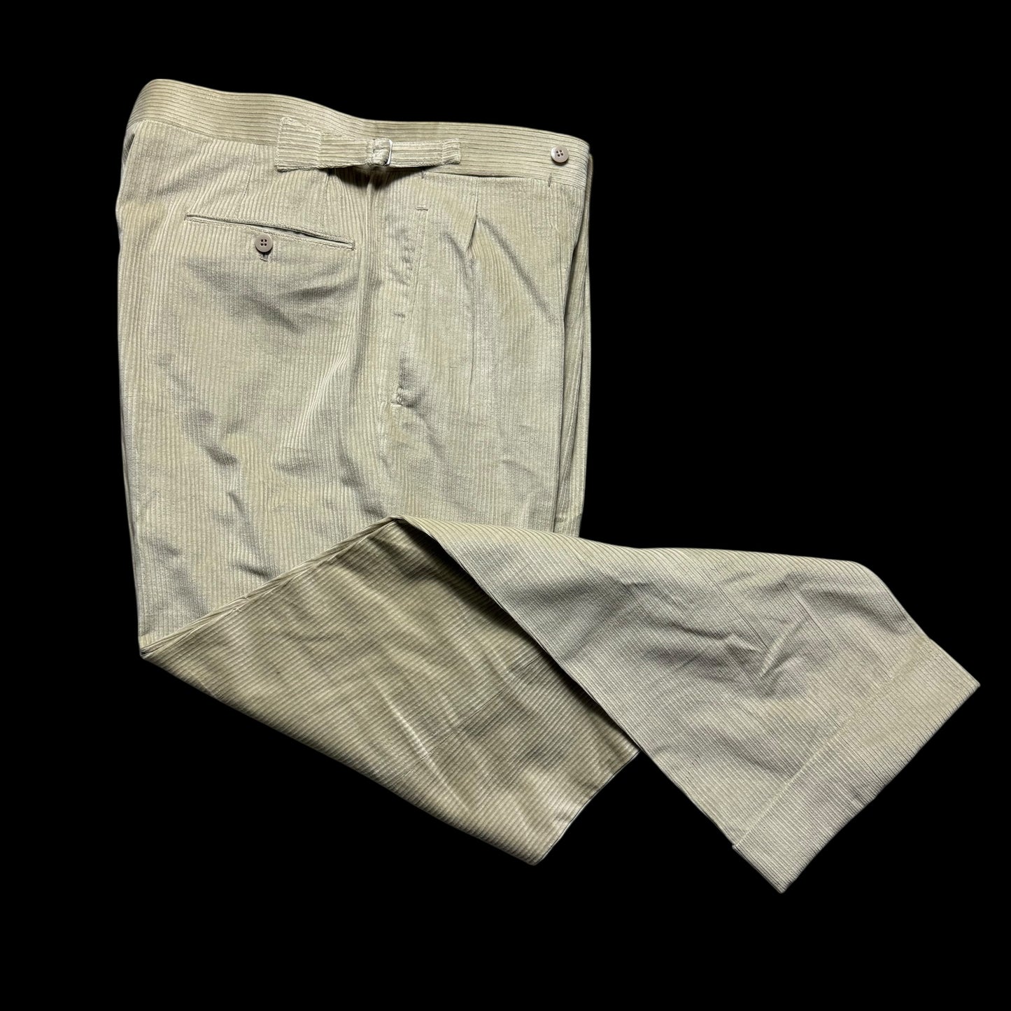 Sartoria Sabino Napoli Bespoke Corduroy Pants Trousers W34-36” Sage Green