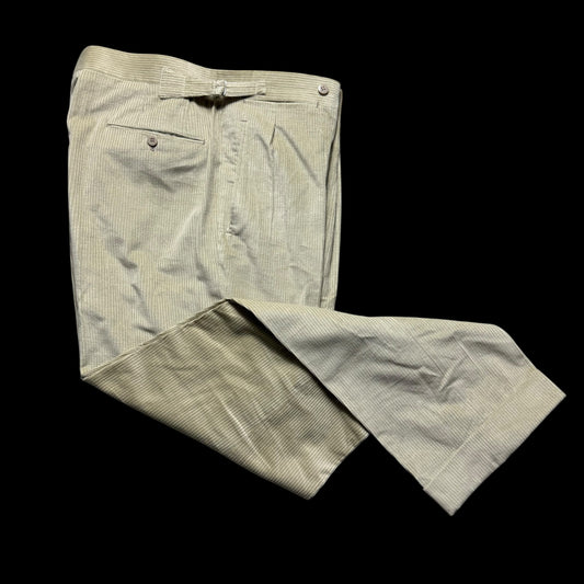 Sartoria Sabino Napoli Bespoke Corduroy Pants Trousers W34-36” Sage Green