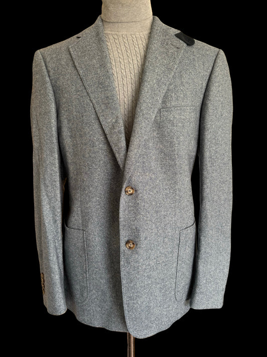 Men’s Bespoke Aston Martin Blue Tweed Sport Coat Size 44R