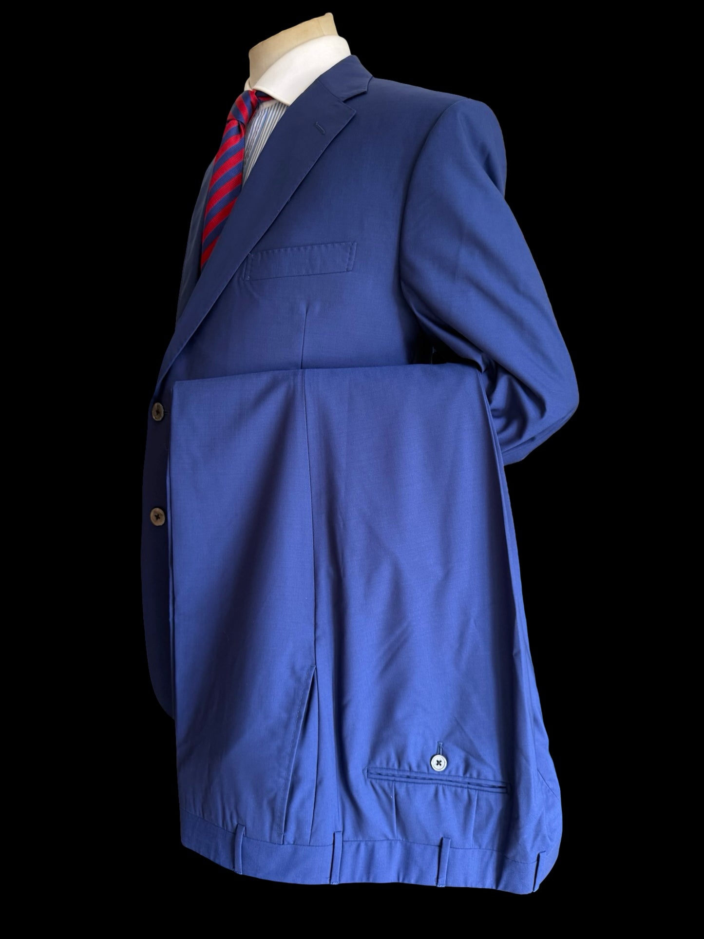 Corneliani Su Misura Royal Blue Suit 48R / W44R MTM Bespoke 15.75 Micron