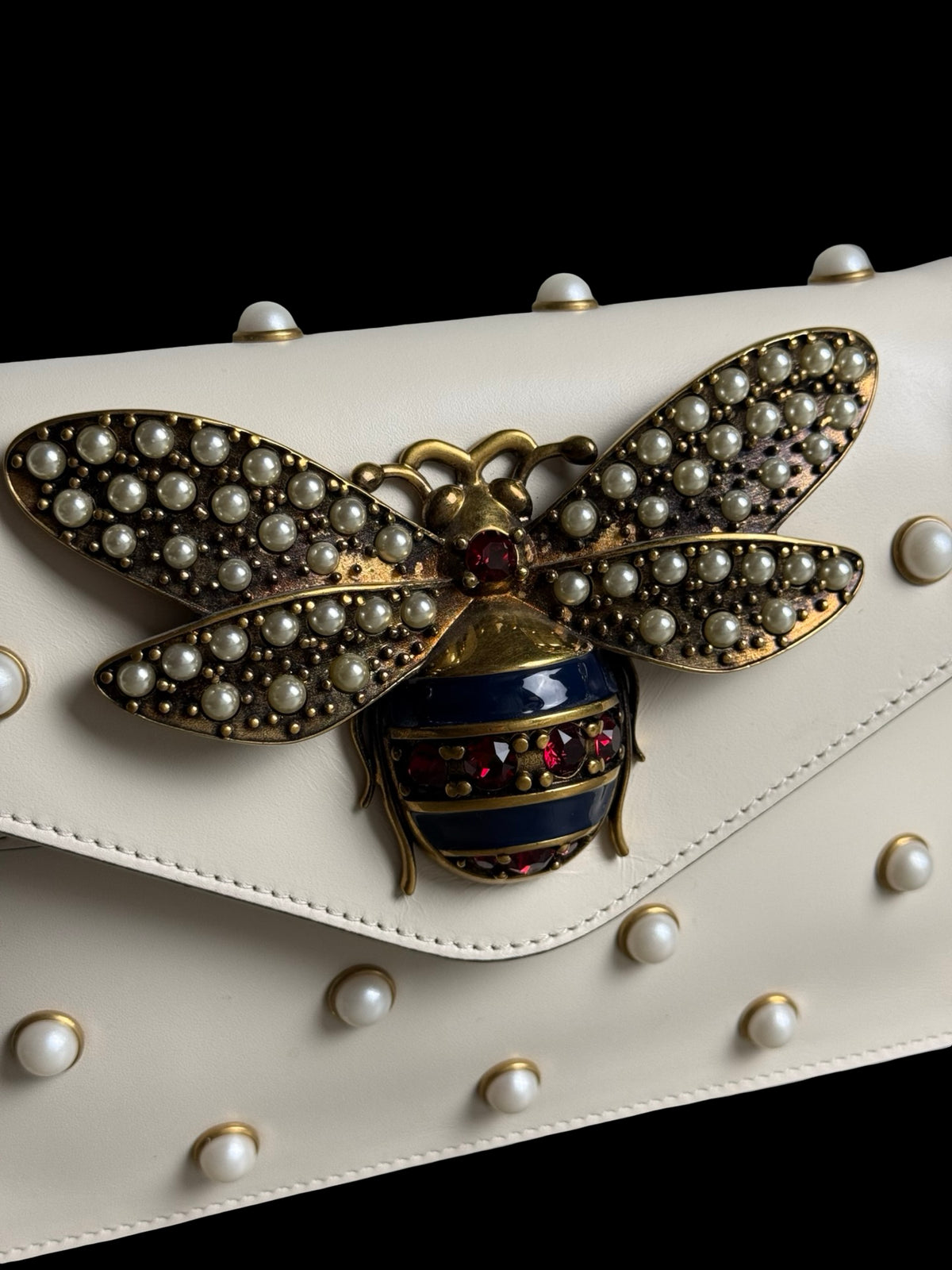 Gucci Queen Margaret Broadway Shoulder Bag Bee Pearls RRP £2250