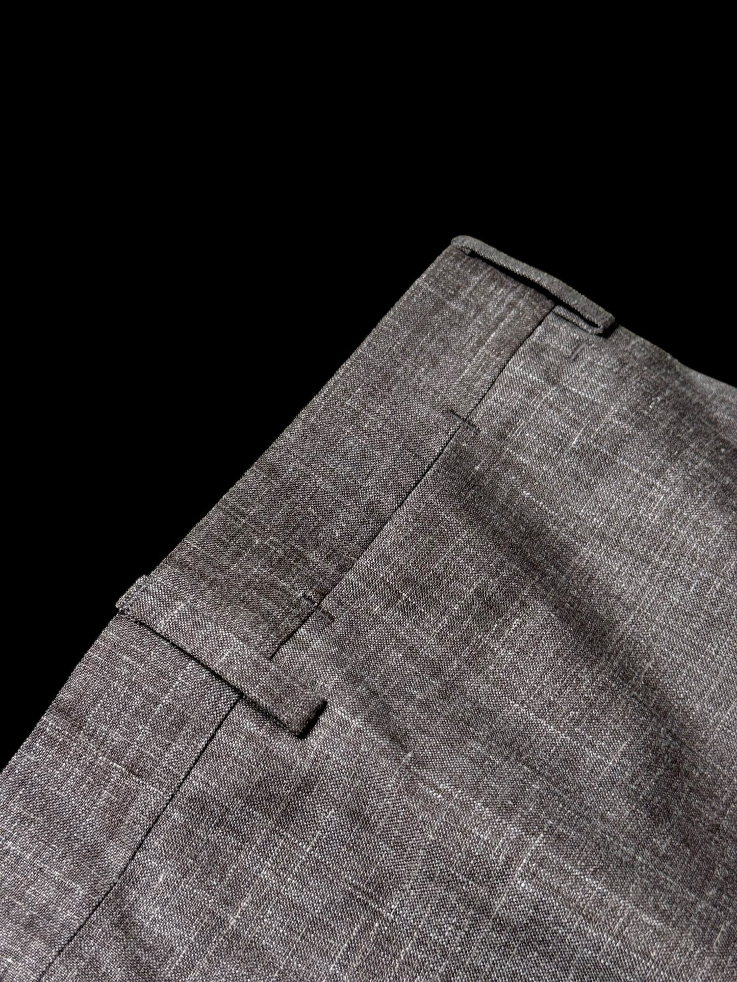 NEW Men’s Brioni Megeve Slim Wool Silk Linen Suit Trousers 58 UK40” Brown