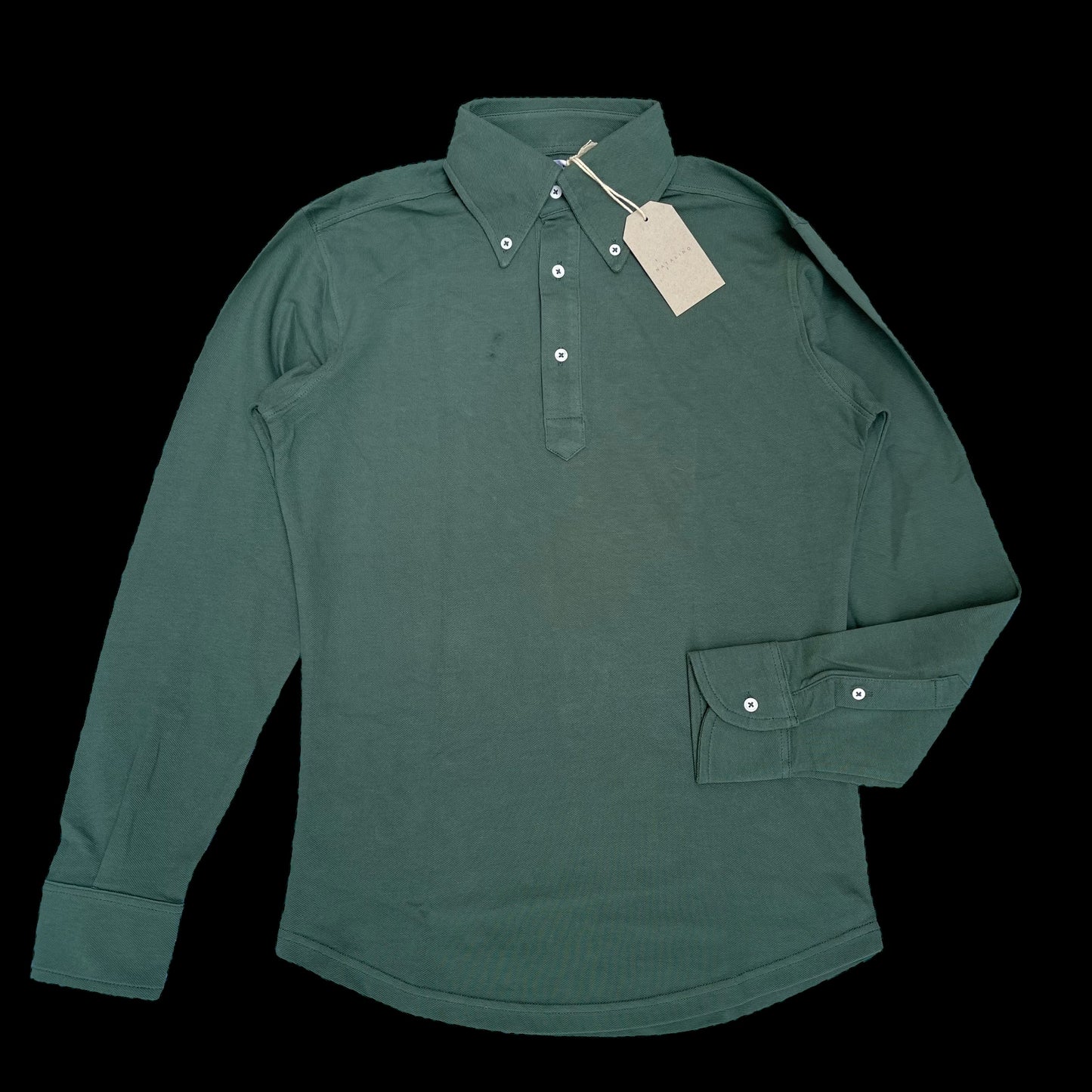 BNWT Natalino Long Sleeve Polo Shirt XS Green RRP £95