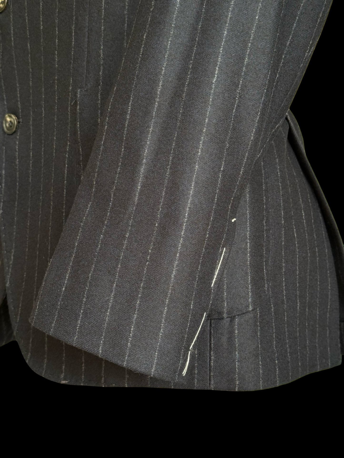 BNWT Natalino Navy Chalk Stripe Flannel Sport Jacket 36R RRP £470