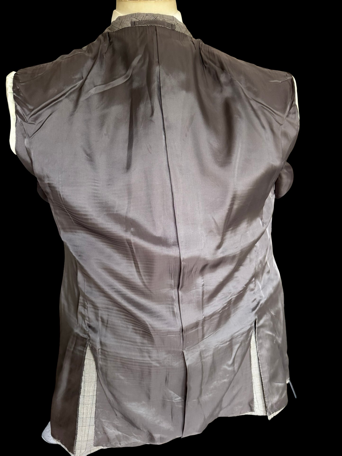 GIEVES & HAWKES Grey Prince Of Wales Wool Suit Size 44L/ W38L Savile Row
